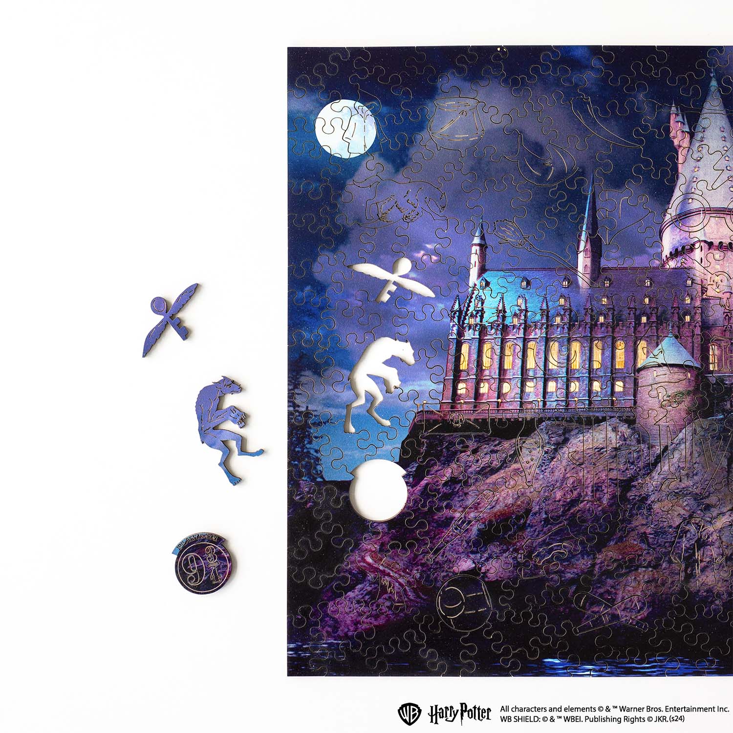 Wooden jigsaw puzzle Harry Potter Hogwarts Castle Night™