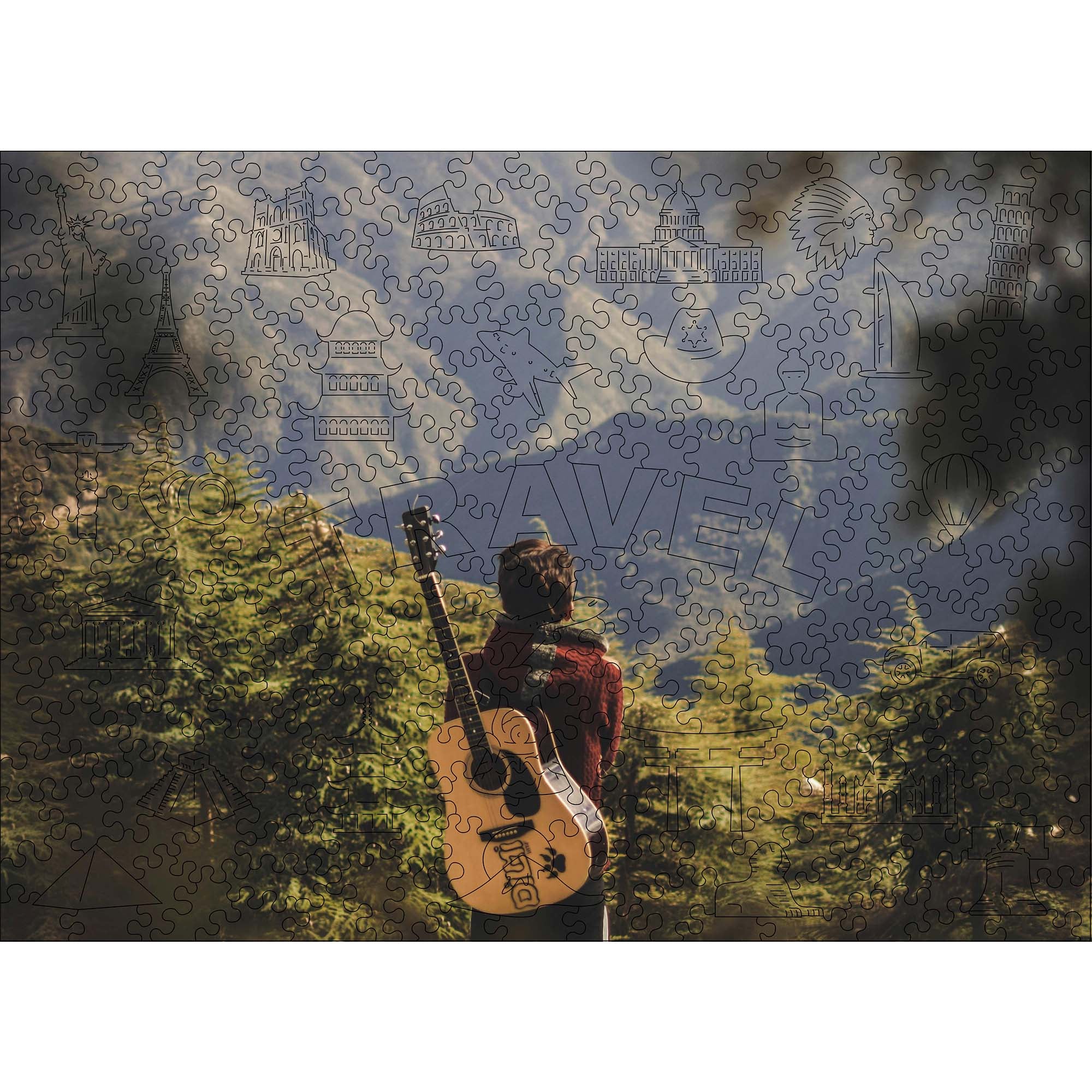 Custom Wooden Jigsaw Puzzle Travel