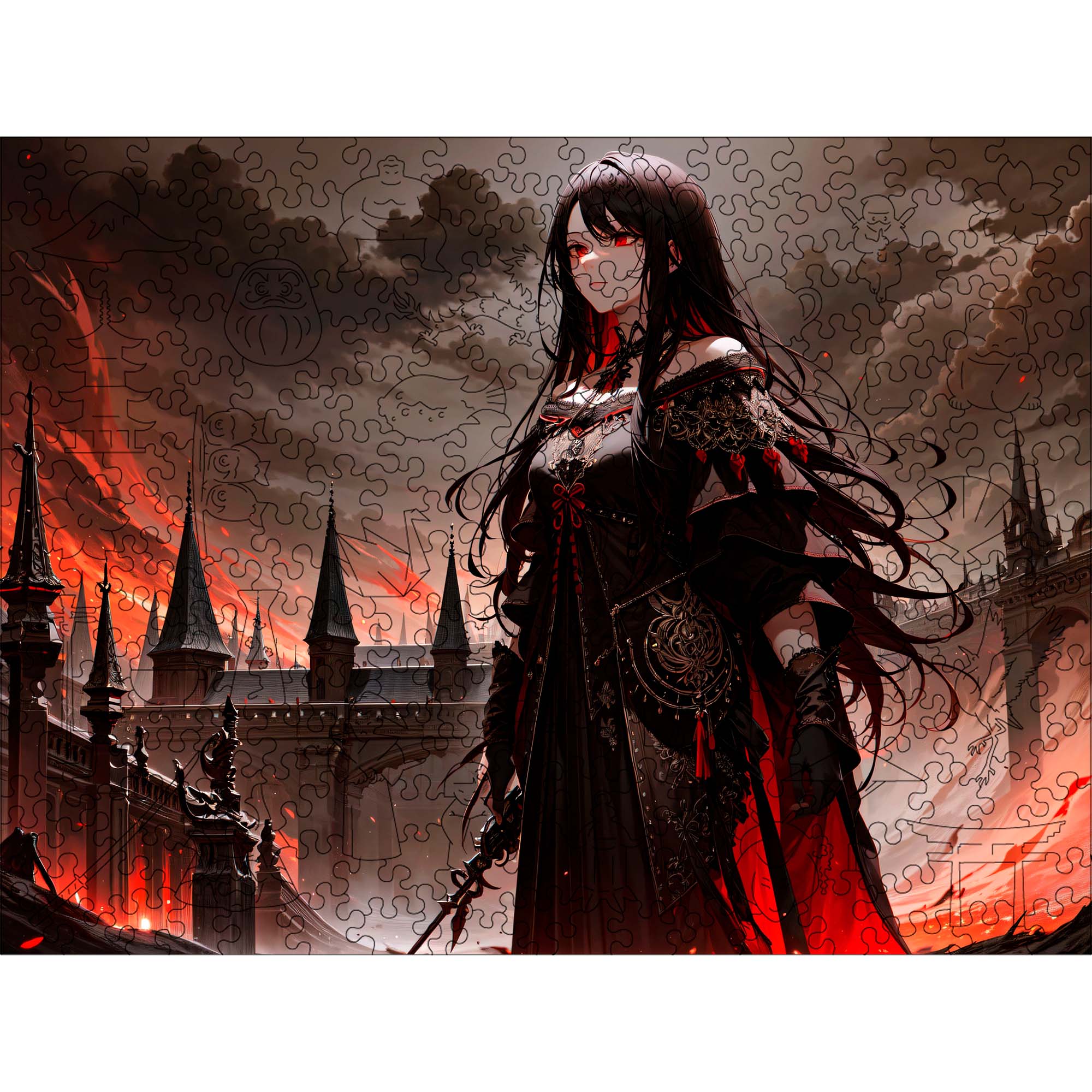 Wooden Jigsaw Puzzle Anime Dark Lady