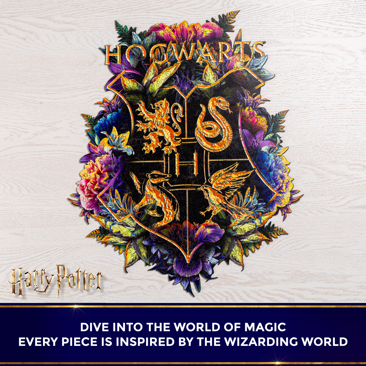 Wooden jigsaw classic puzzle Harry Potter Hogwarts™ (Neonly)