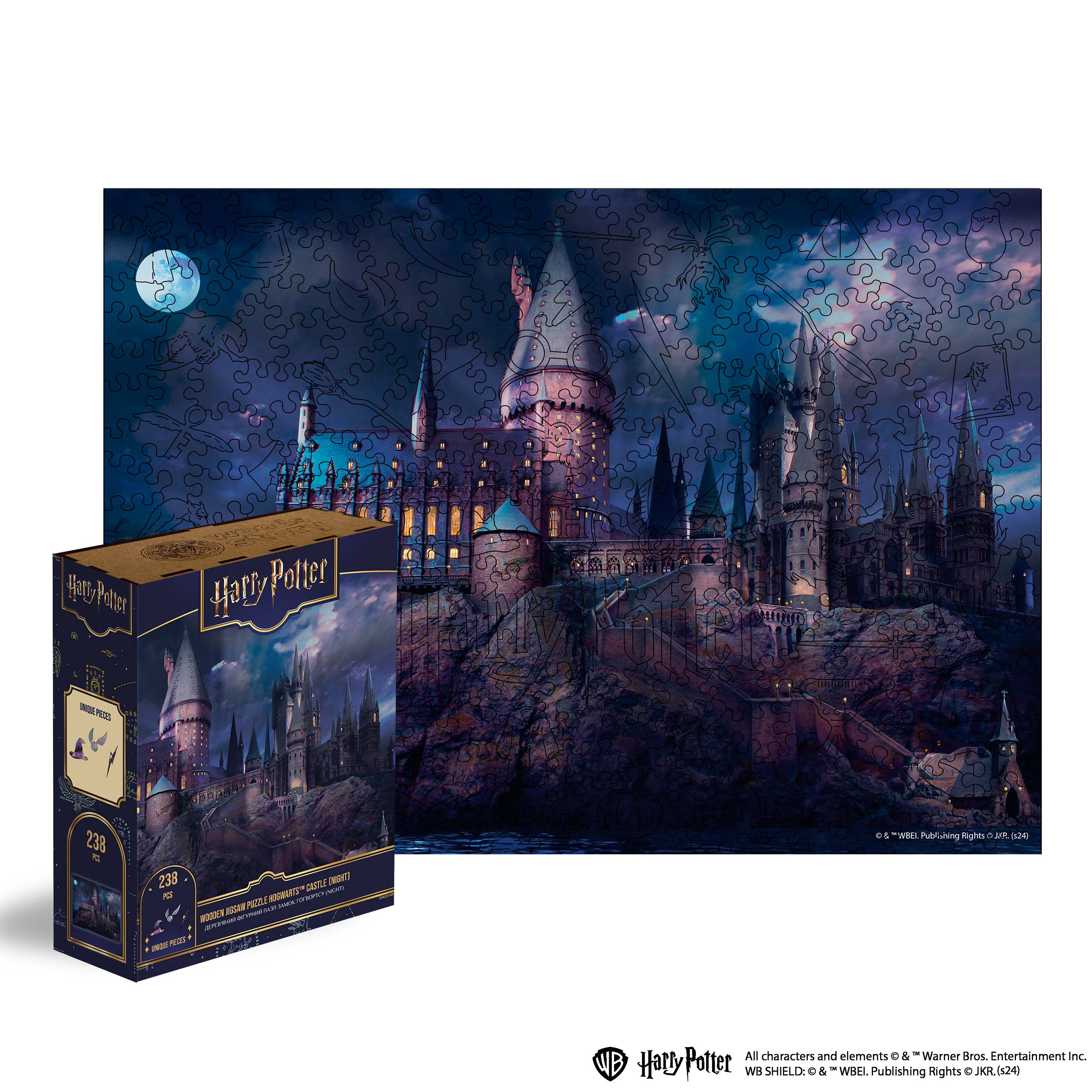 Wooden jigsaw puzzle Harry Potter Hogwarts Castle Night™