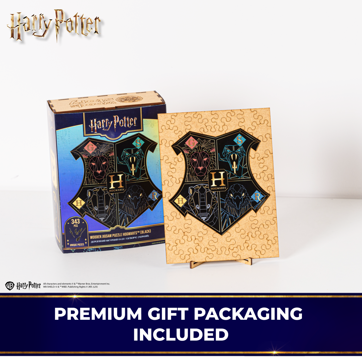 Wooden jigsaw classic puzzle Harry Potter Hogwarts™ (Black)