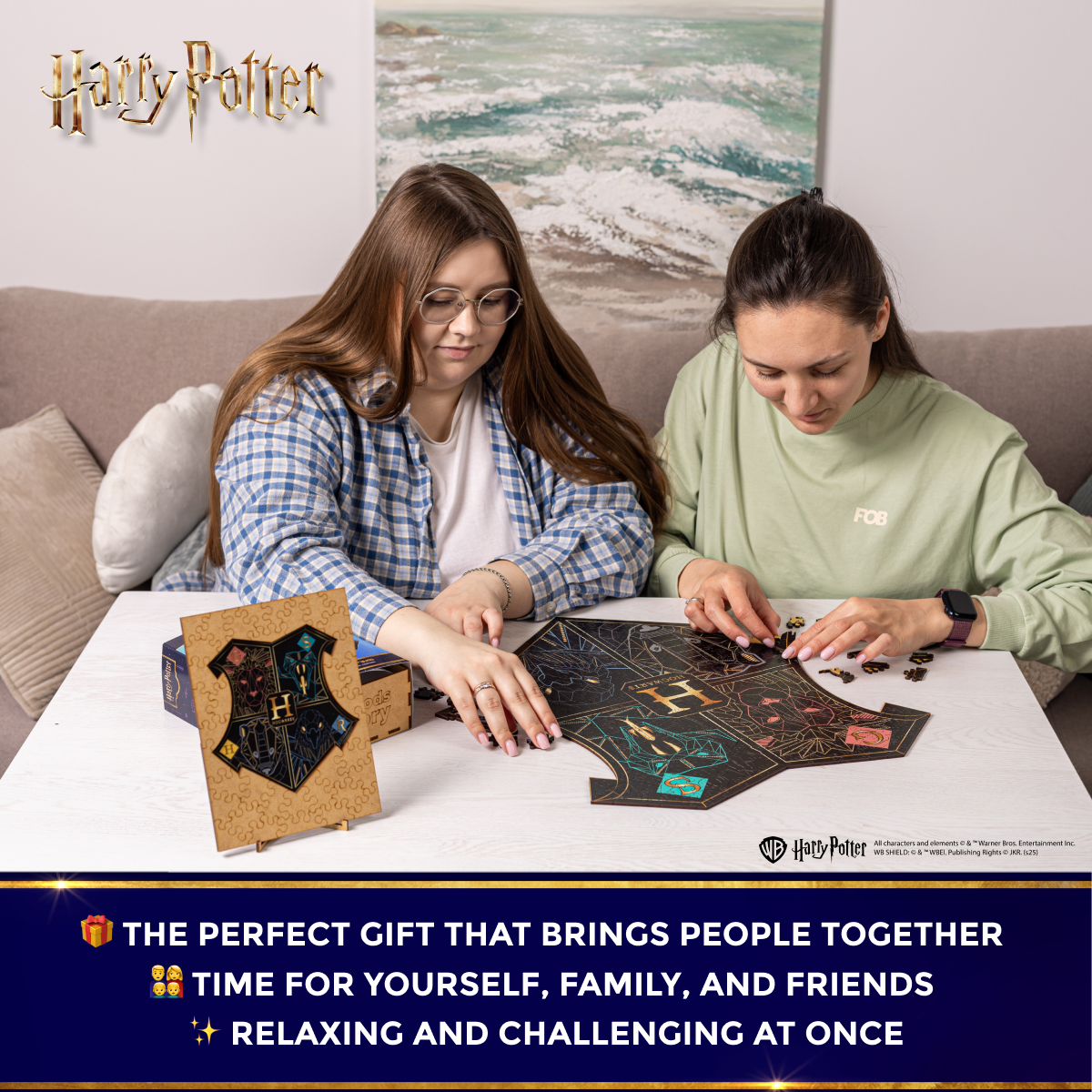Wooden jigsaw classic puzzle Harry Potter Hogwarts™ (Black)