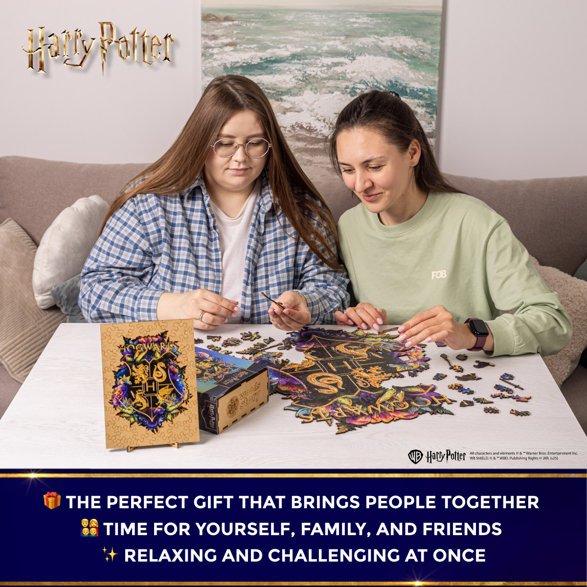 Wooden jigsaw classic puzzle Harry Potter Hogwarts™ (Neonly)