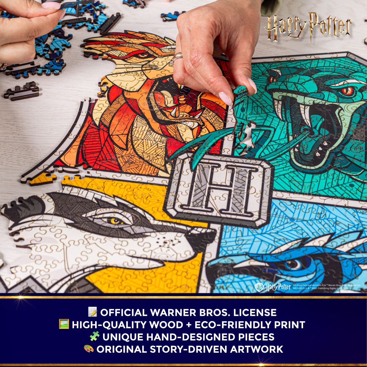 Wooden jigsaw classic puzzle Harry Potter Hogwarts™ (Colorful)