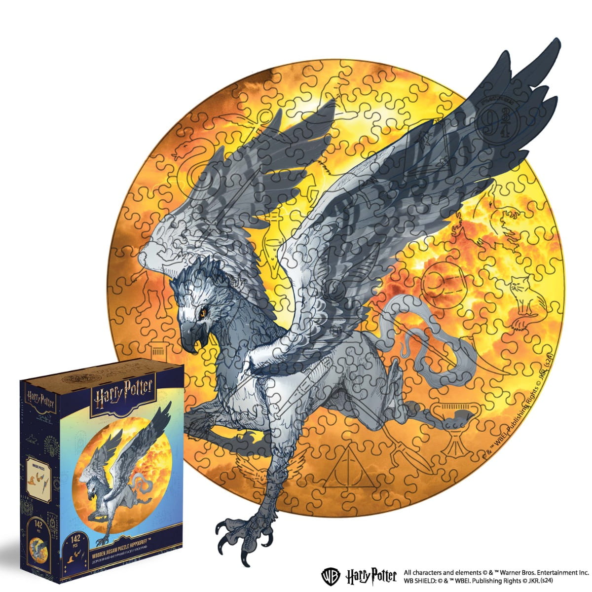 Harry Potter puzzle with a phoenix design and packaging
