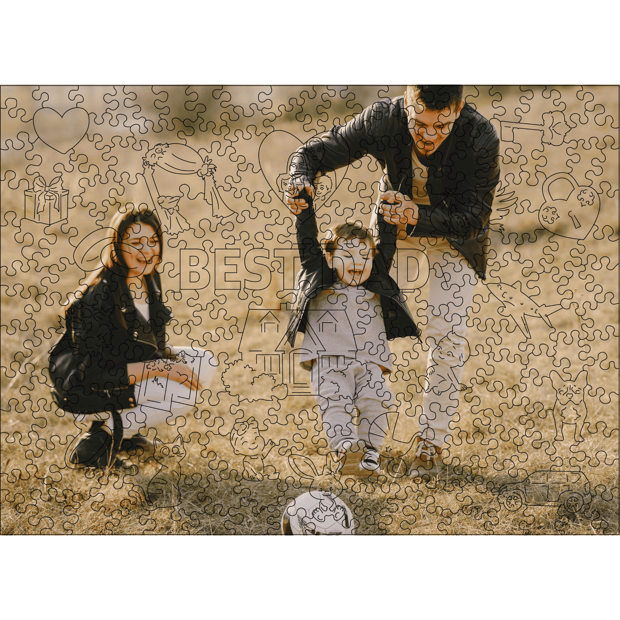 Custom Wooden Jigsaw Puzzle Best Dad - Woods Story
