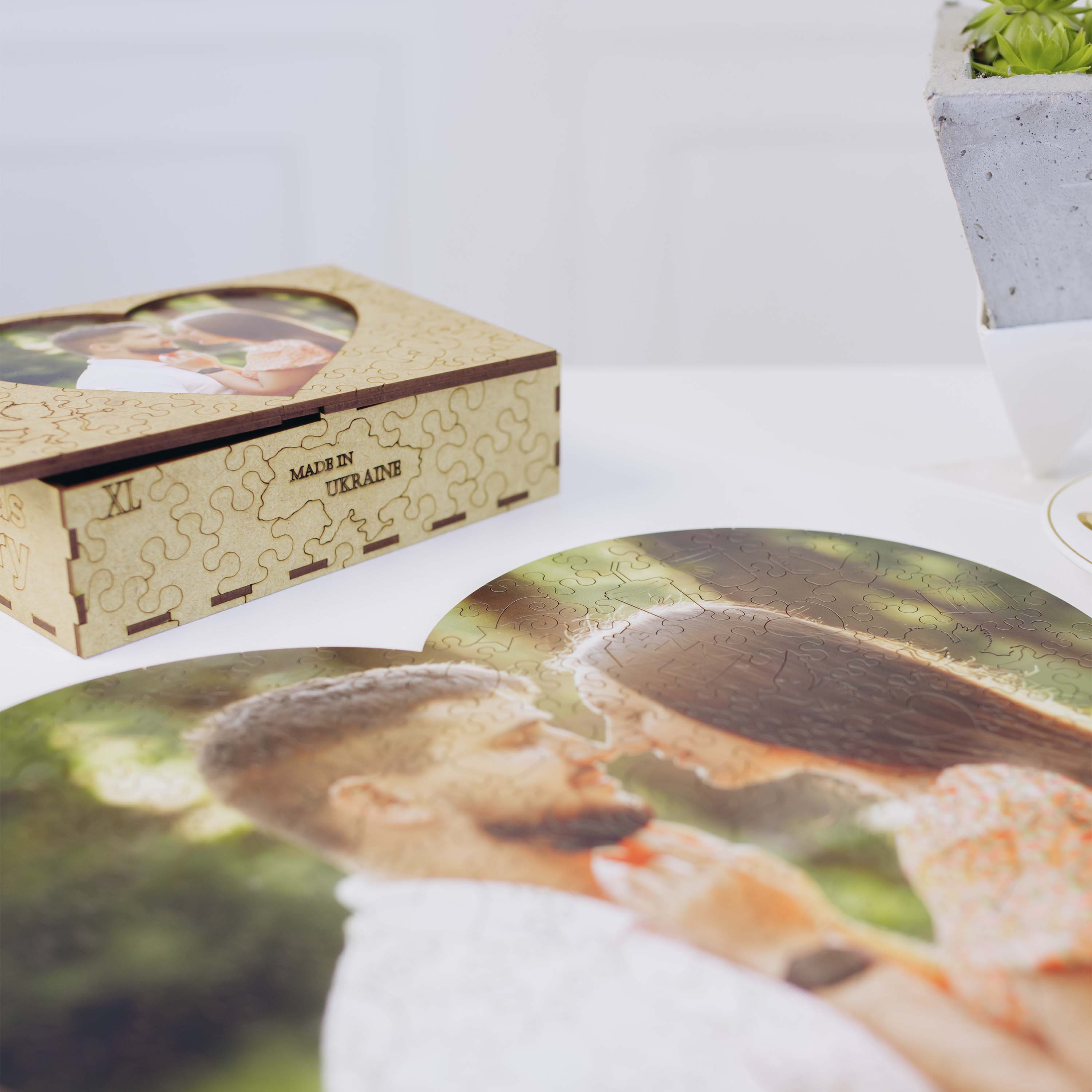 Custom Wooden Jigsaw Puzzle Heart - Woods Story
