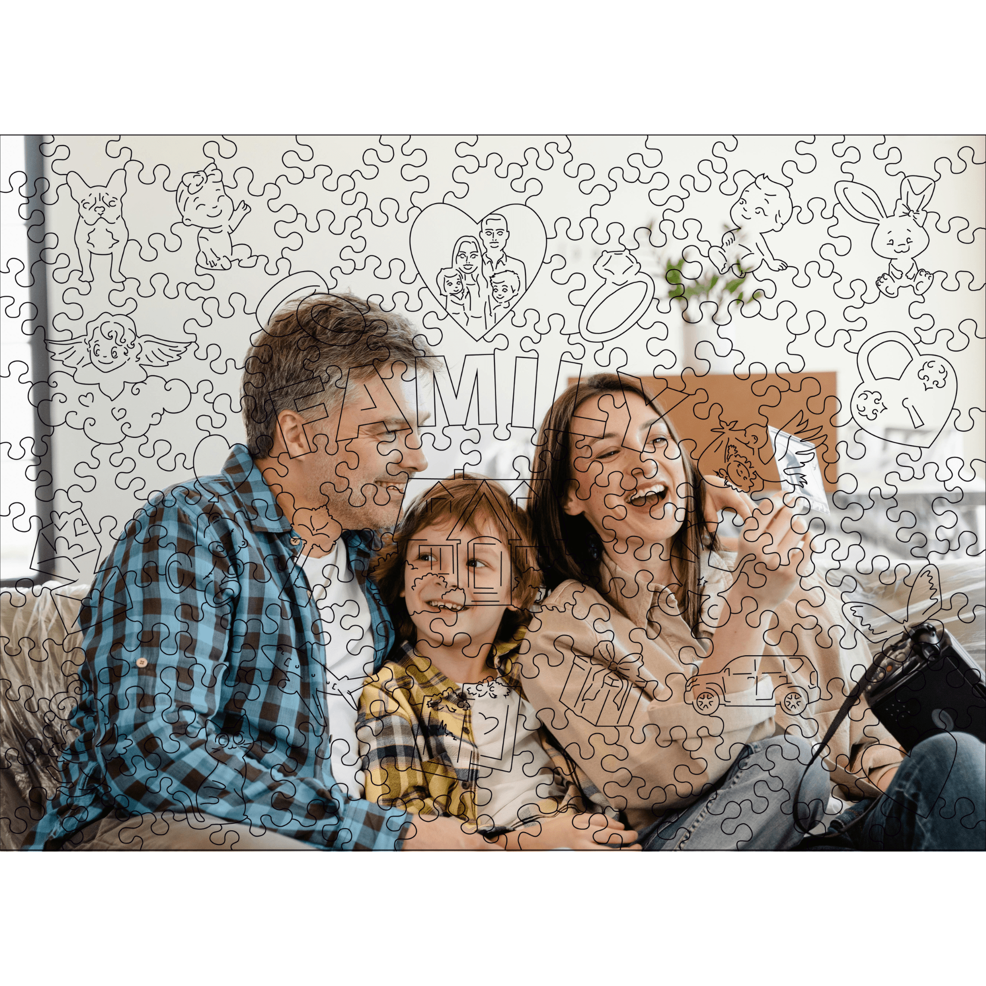 Custom Wooden Puzzle - Family Memories - Woods Story