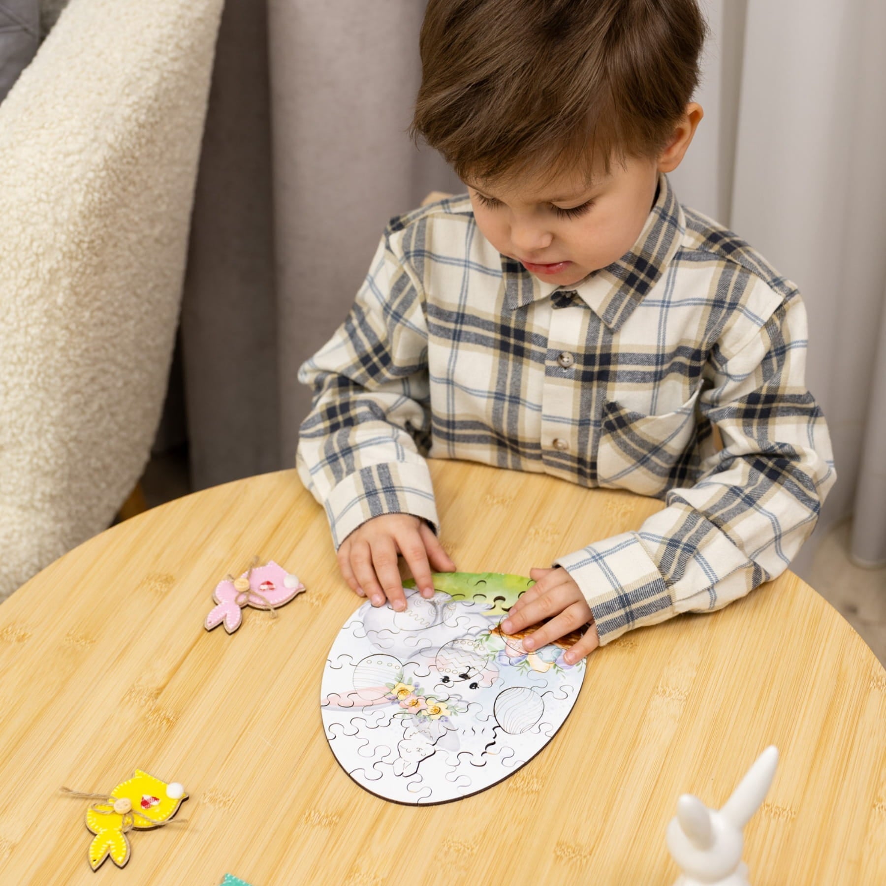 Easter Jigsaw Puzzles for Kids - Easter Bunny with Eggs - Woods Story