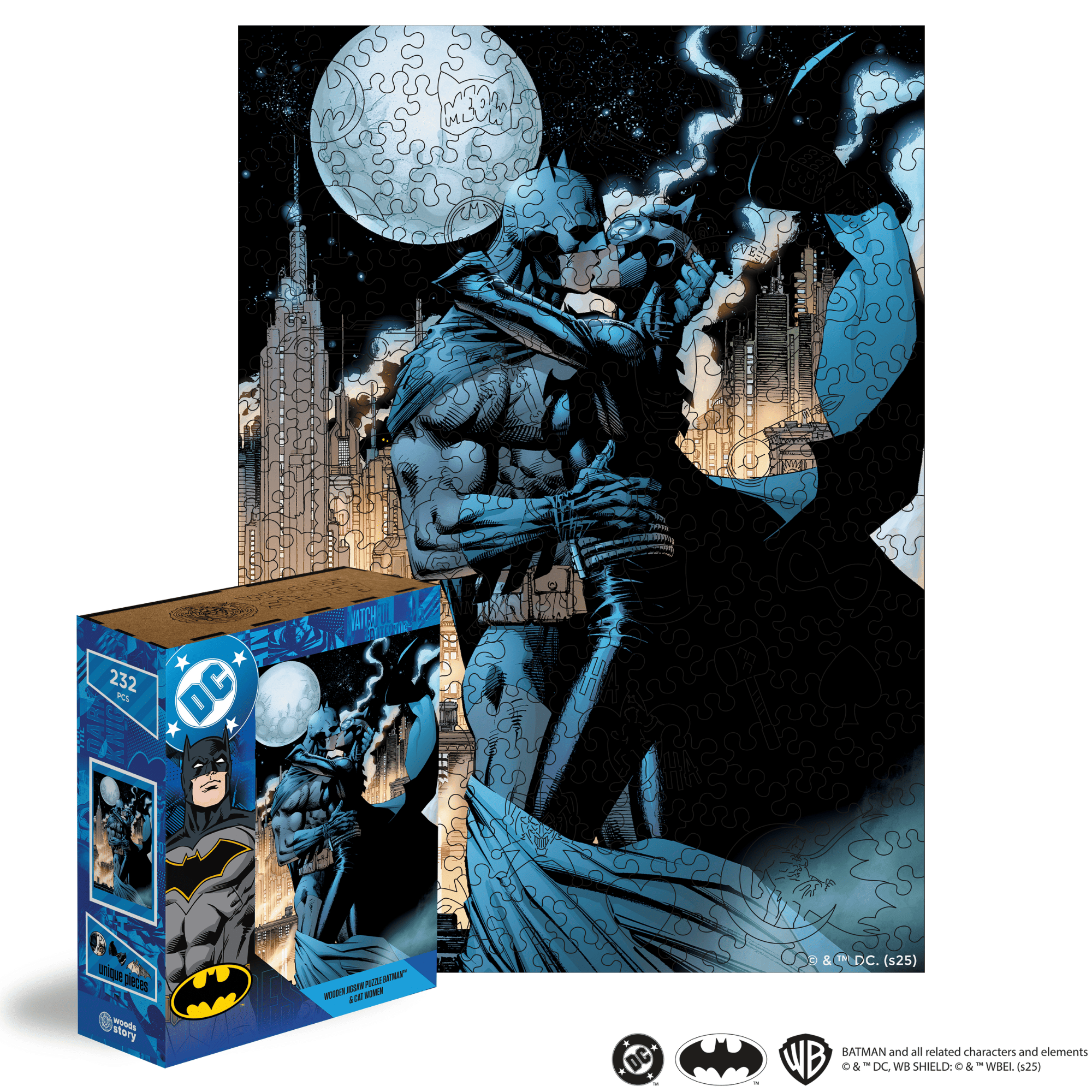 Figured Wooden Puzzle Batman™ - Batman & Catwoman - Woods Story