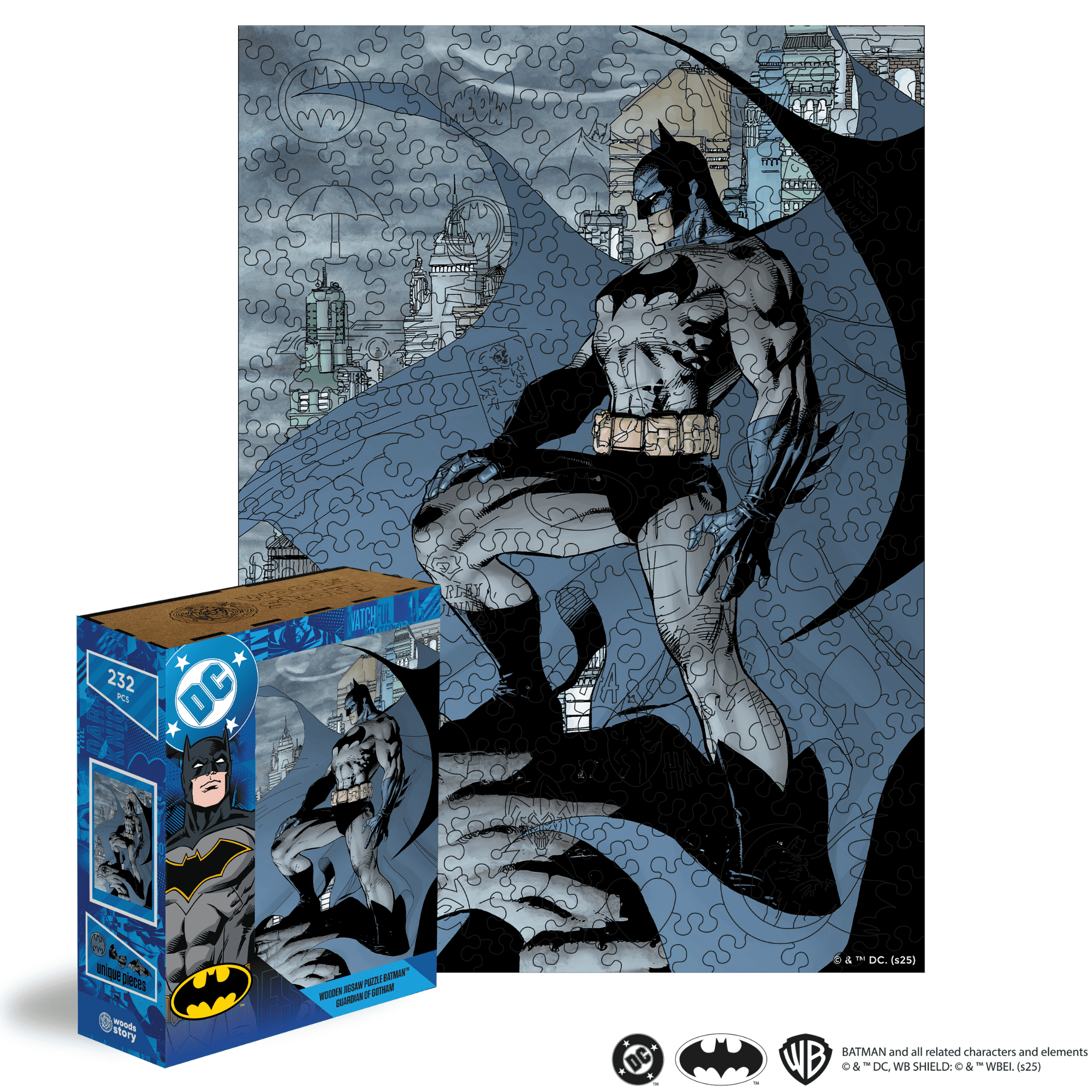 Figured Wooden Puzzle Batman™ - Guardian of Gotham - Woods Story