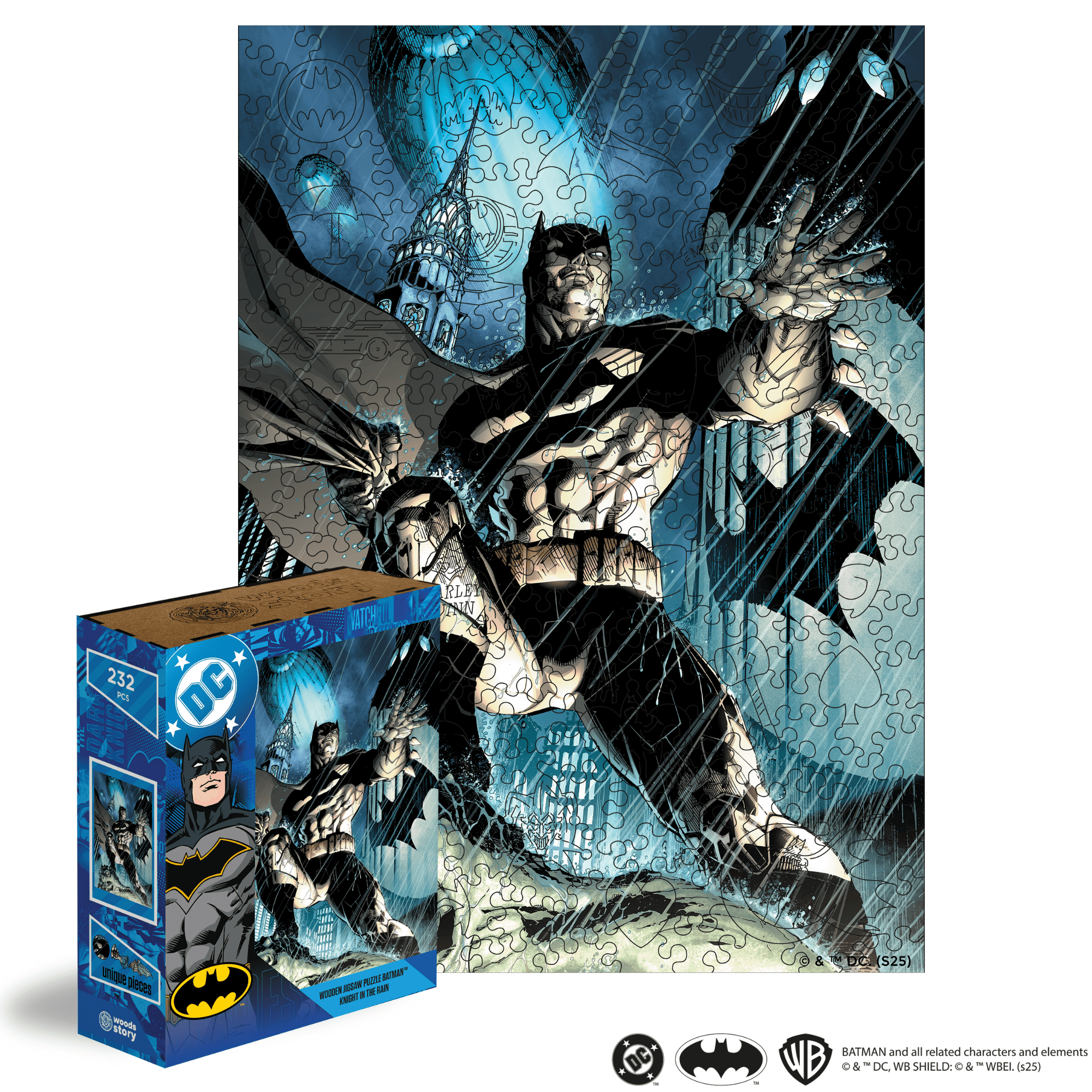 Figured Wooden Puzzle Batman™ - Knight in the Rain - Woods Story