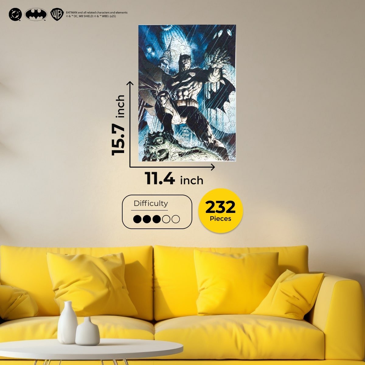 Figured Wooden Puzzle Batman™ - Knight in the Rain - Woods Story