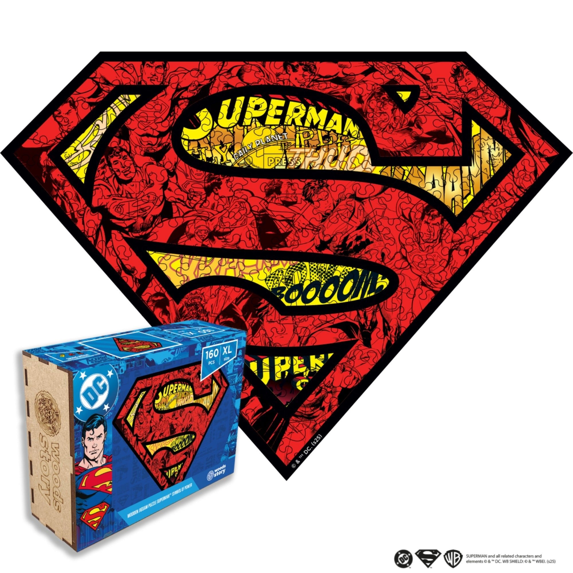 Figured Wooden Puzzle Superman™ – Symbol of Strength - Woods Story