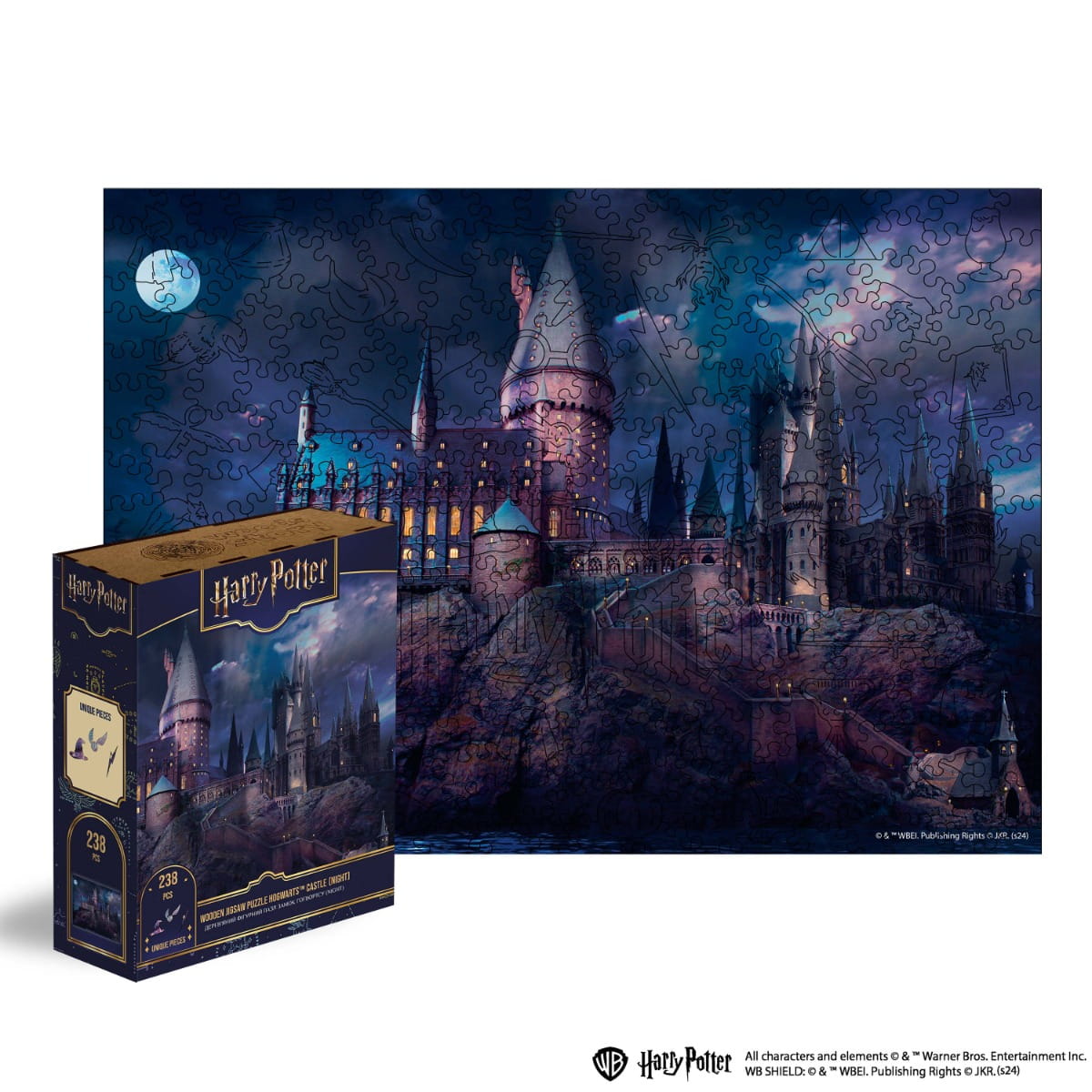 Wooden jigsaw puzzle Harry Potter Hogwarts Castle Night™