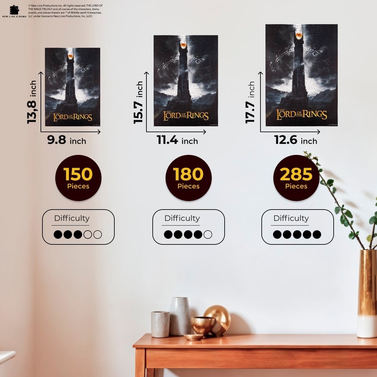 The Lord of the Rings™ Wooden Puzzle - The Dark Tower of Barad - Dûr - Woods Story