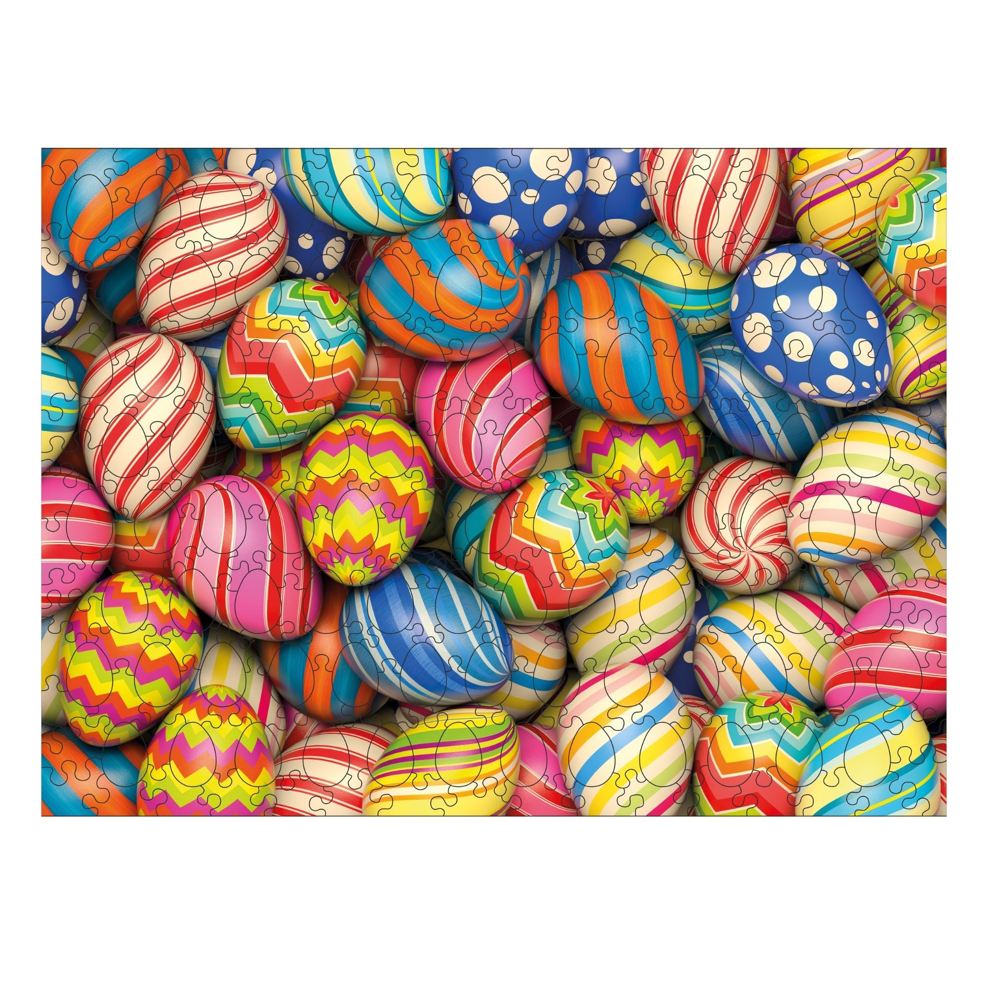Wooden Easter Puzzle - Colorful Easter Eggs - Woods Story