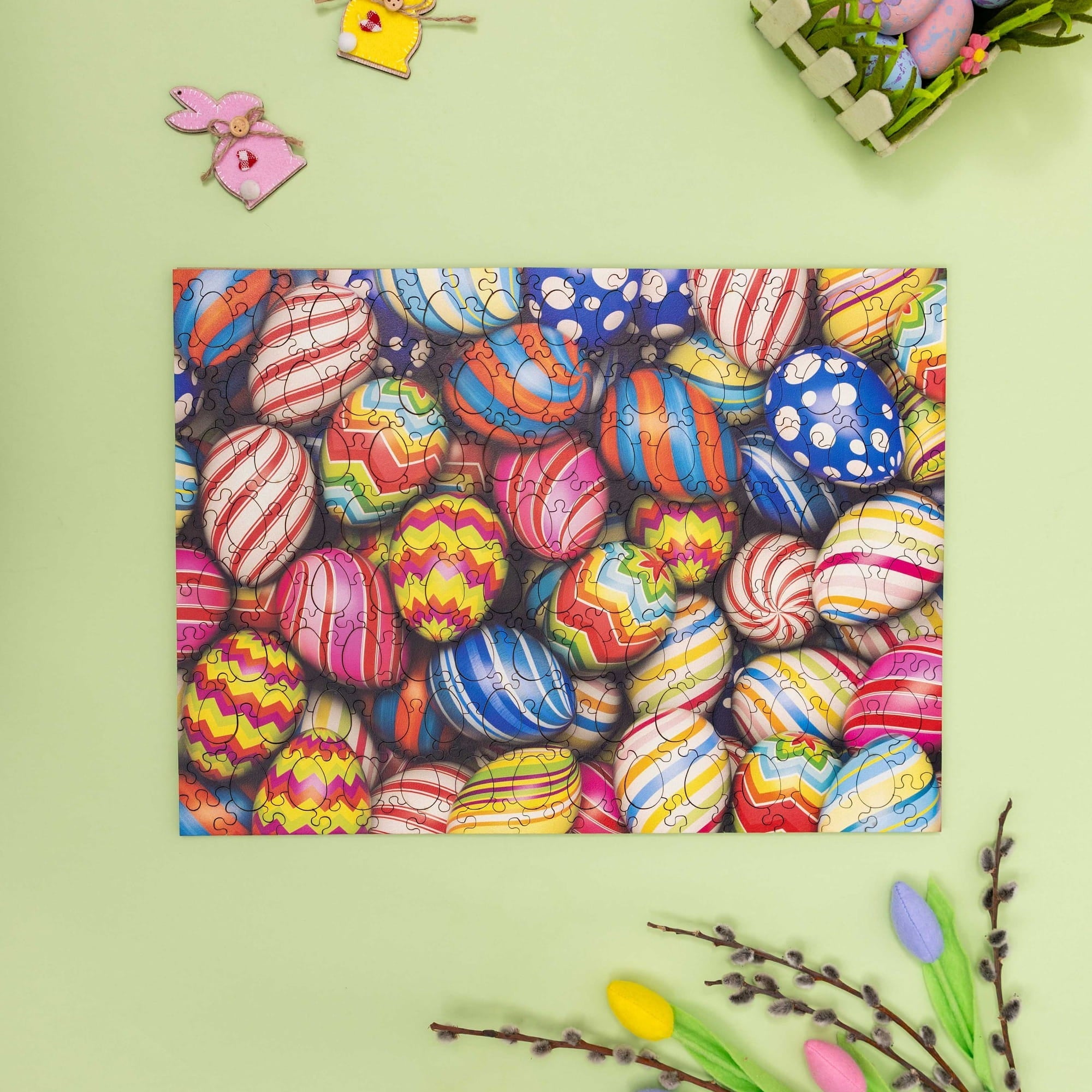 Wooden Easter Puzzle - Pastel Easter Eggs - Woods Story