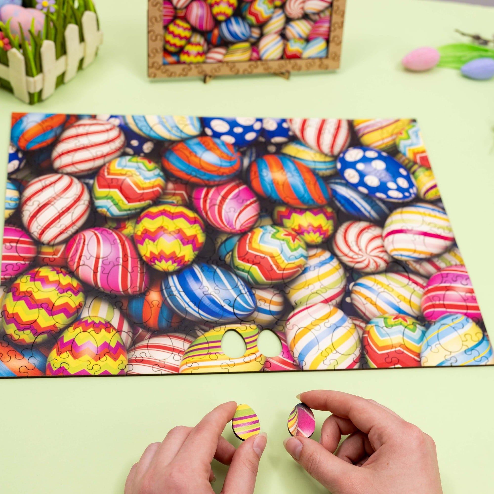 Wooden Easter Puzzle - Pastel Easter Eggs - Woods Story
