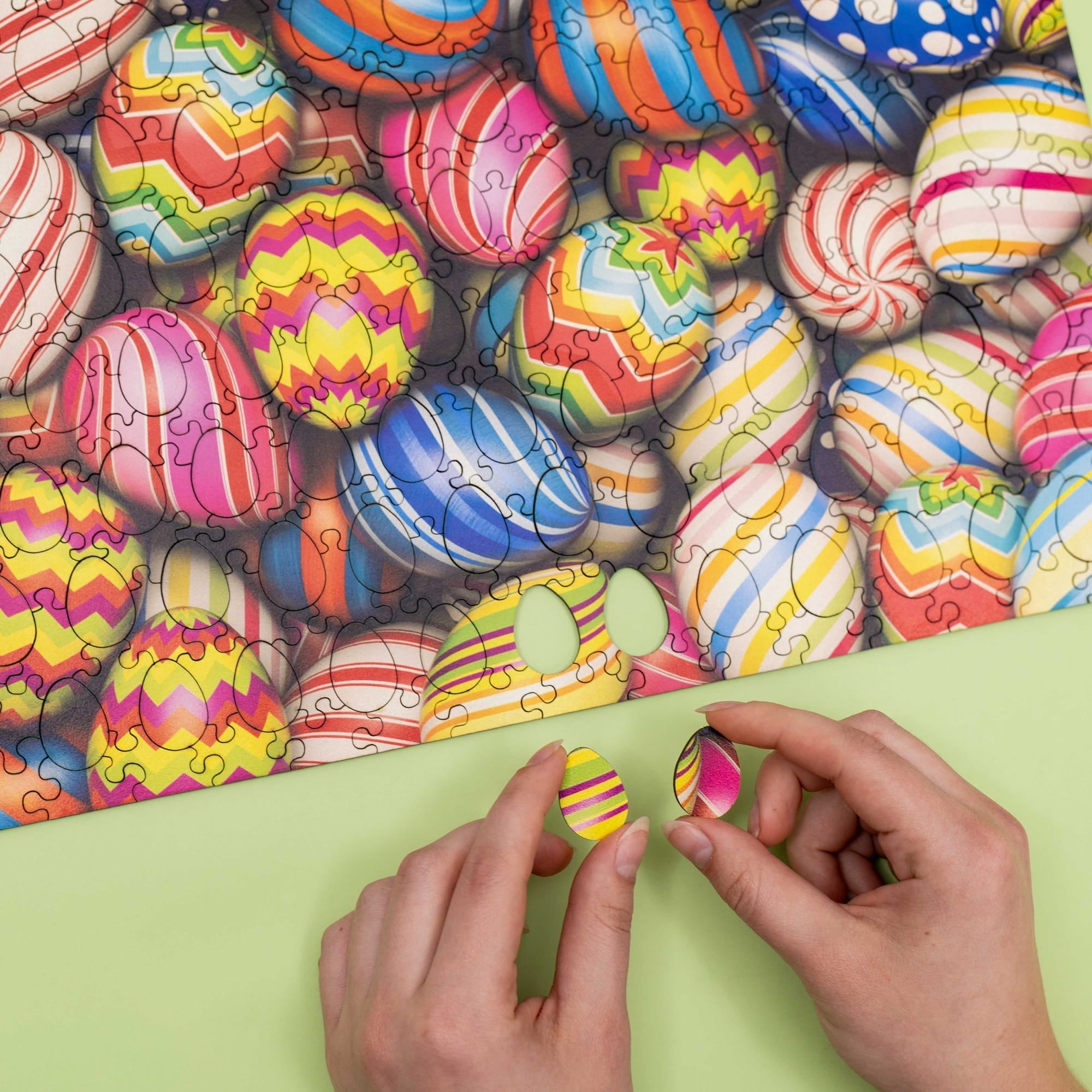 Wooden Easter Puzzle - Pastel Easter Eggs - Woods Story