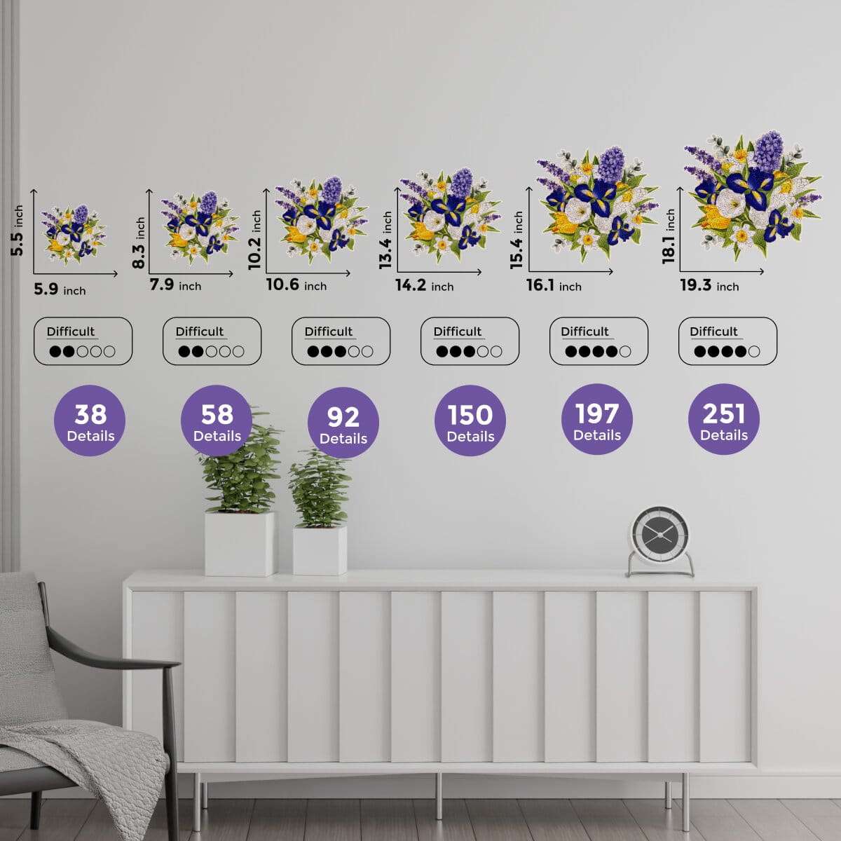 Wooden Flower - Shaped Puzzle - Irises - Woods Story