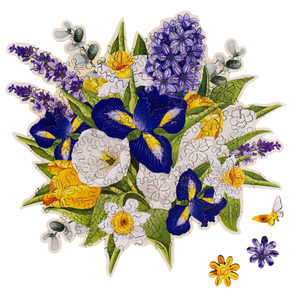 Wooden Flower - Shaped Puzzle - Irises - Woods Story