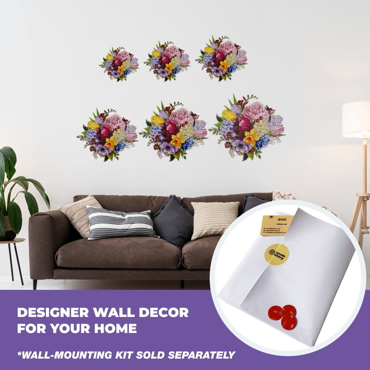 Wooden Flower - Shaped Puzzle - Peonies - Woods Story