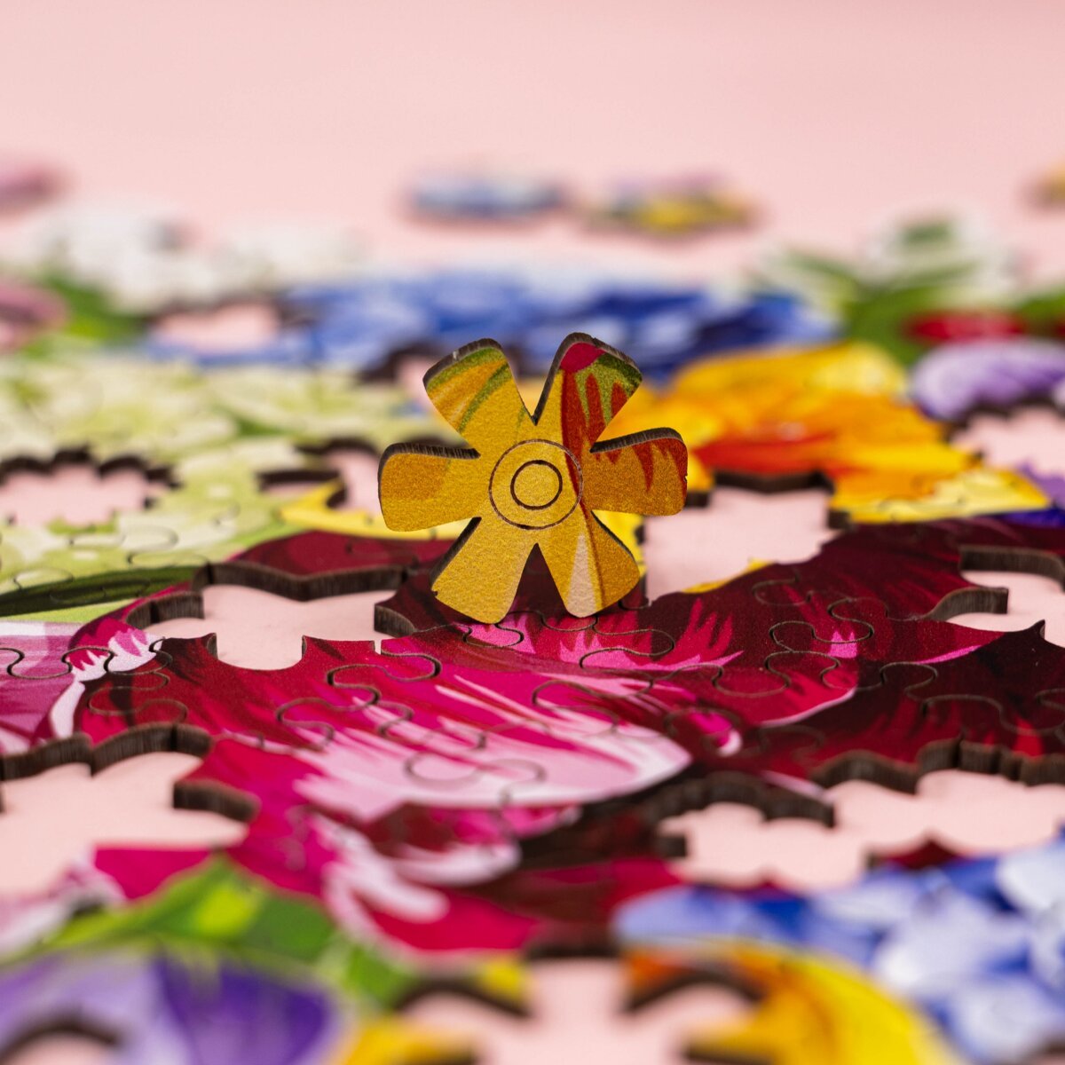 Wooden Flower - Shaped Puzzle - Peonies - Woods Story