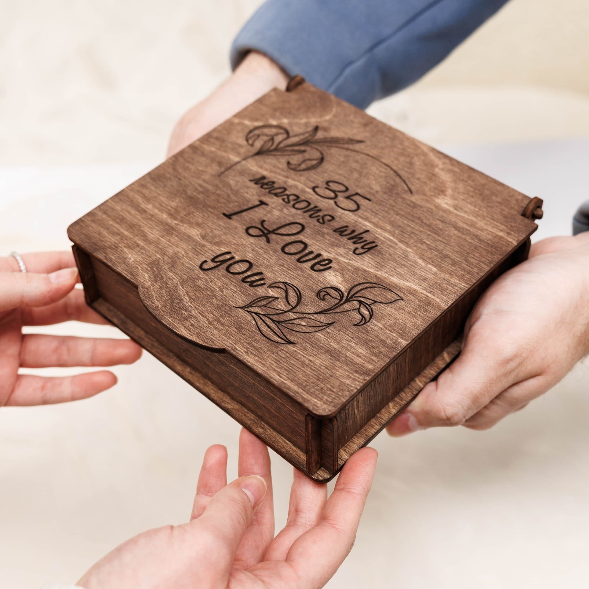 Wooden Heart Shaped Puzzle - Dark Walnut - Woods Story
