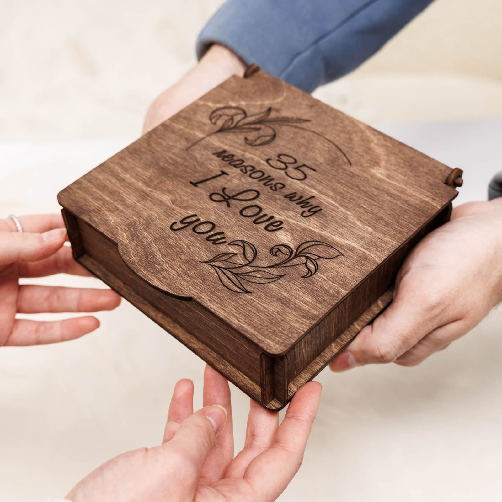 Wooden Heart Shaped Puzzle - Dark Walnut - Woods Story