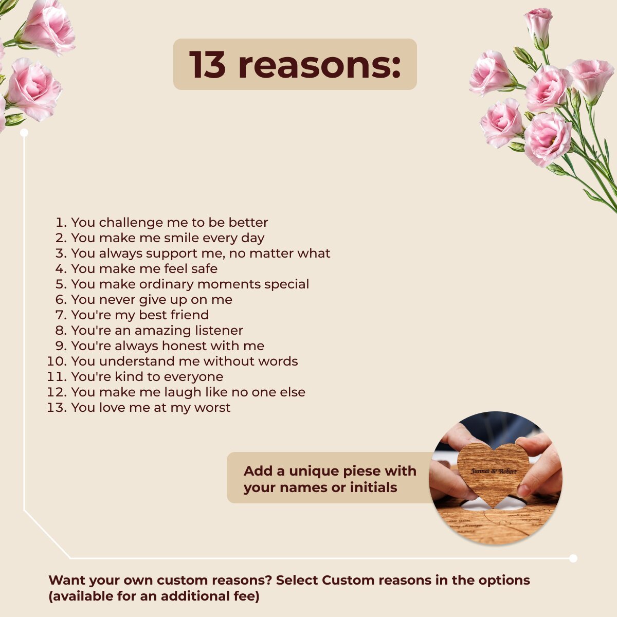 Wooden Heart Shaped Puzzle - Oak - Woods Story