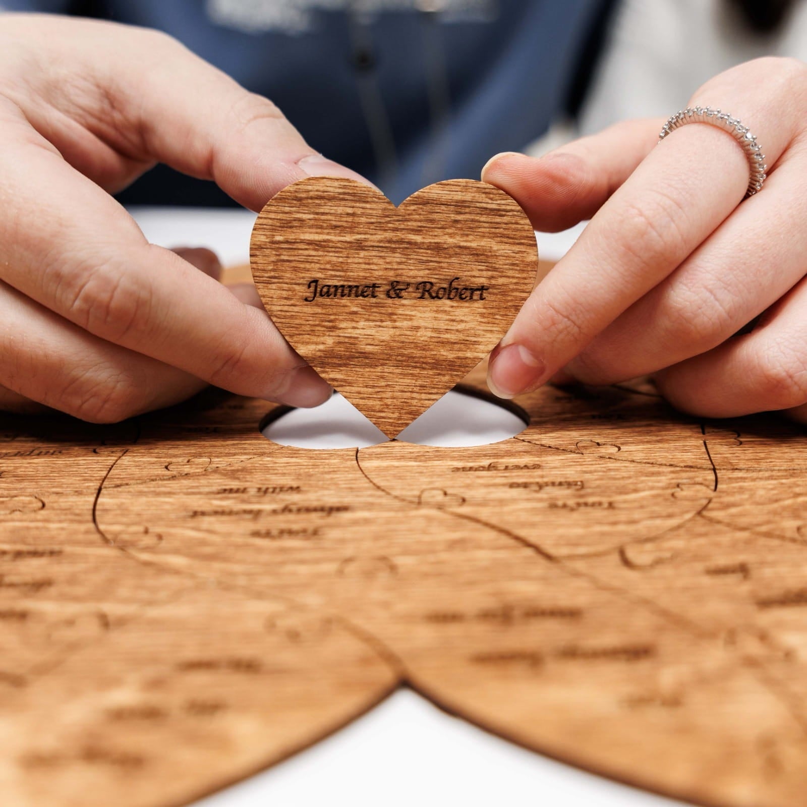 Wooden Heart Shaped Puzzle - Oak - Woods Story