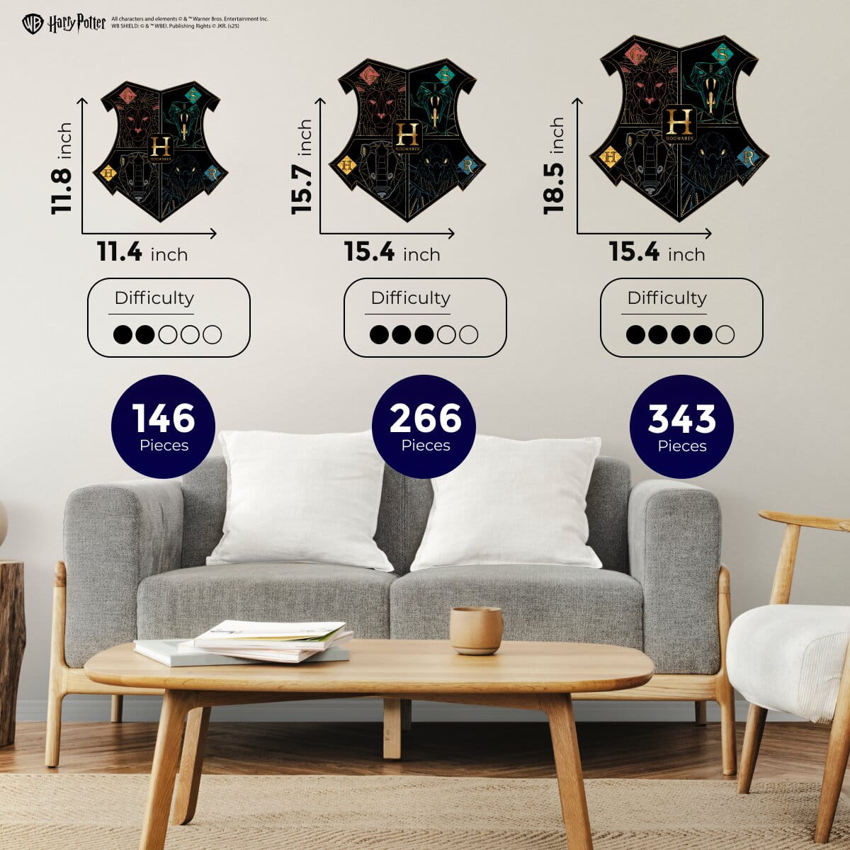 Wooden jigsaw classic puzzle Harry Potter Hogwarts™ (Black) - Woods Story