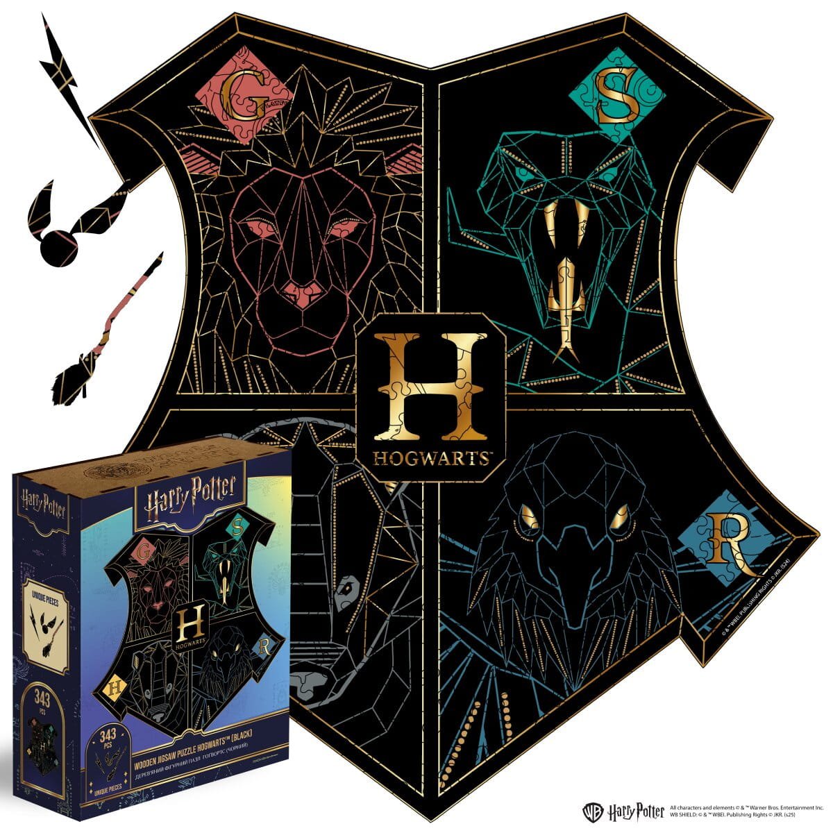 Wooden jigsaw classic puzzle Harry Potter Hogwarts™ (Black) - Woods Story