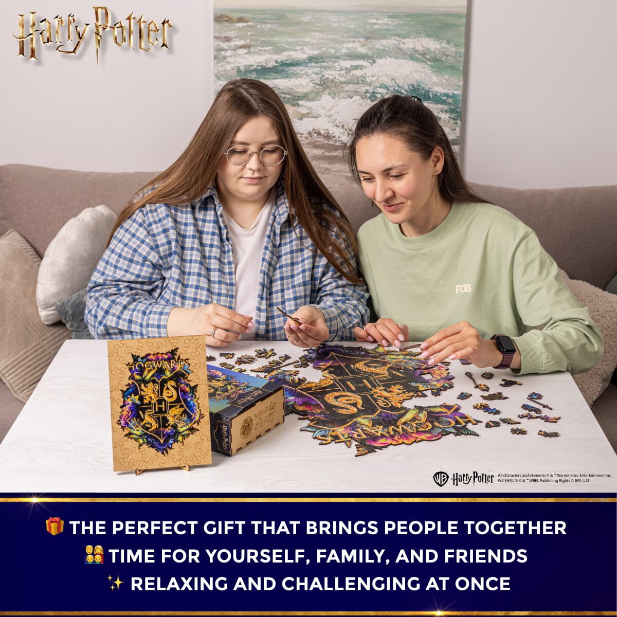 Wooden jigsaw classic puzzle Harry Potter Hogwarts™ (Neonly) - Woods Story