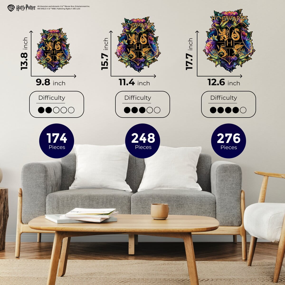 Wooden jigsaw classic puzzle Harry Potter Hogwarts™ (Neonly) - Woods Story