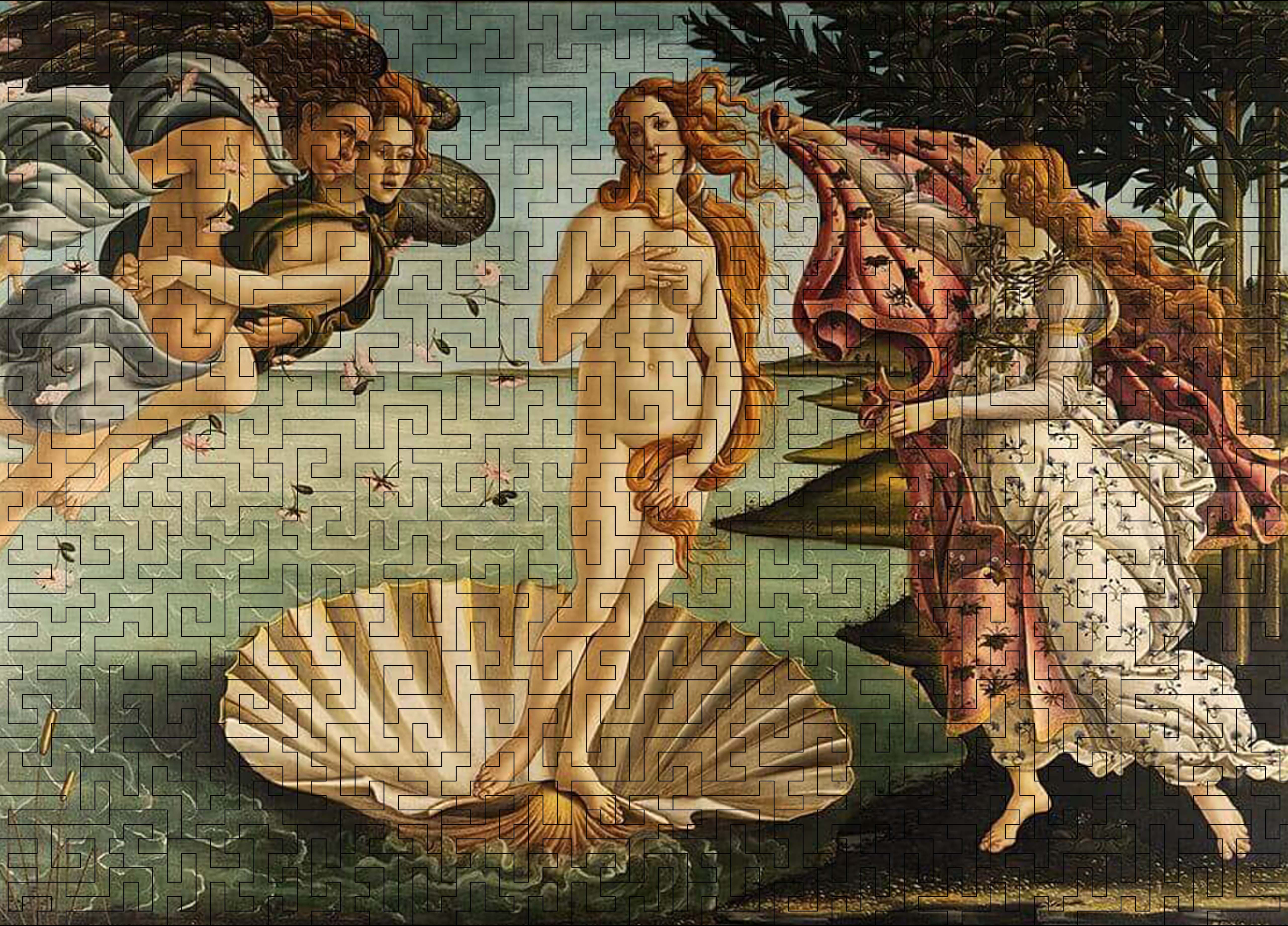 Wooden jigsaw maze puzzle Birth of Venus (Sandro Botticelli) - Woods Story