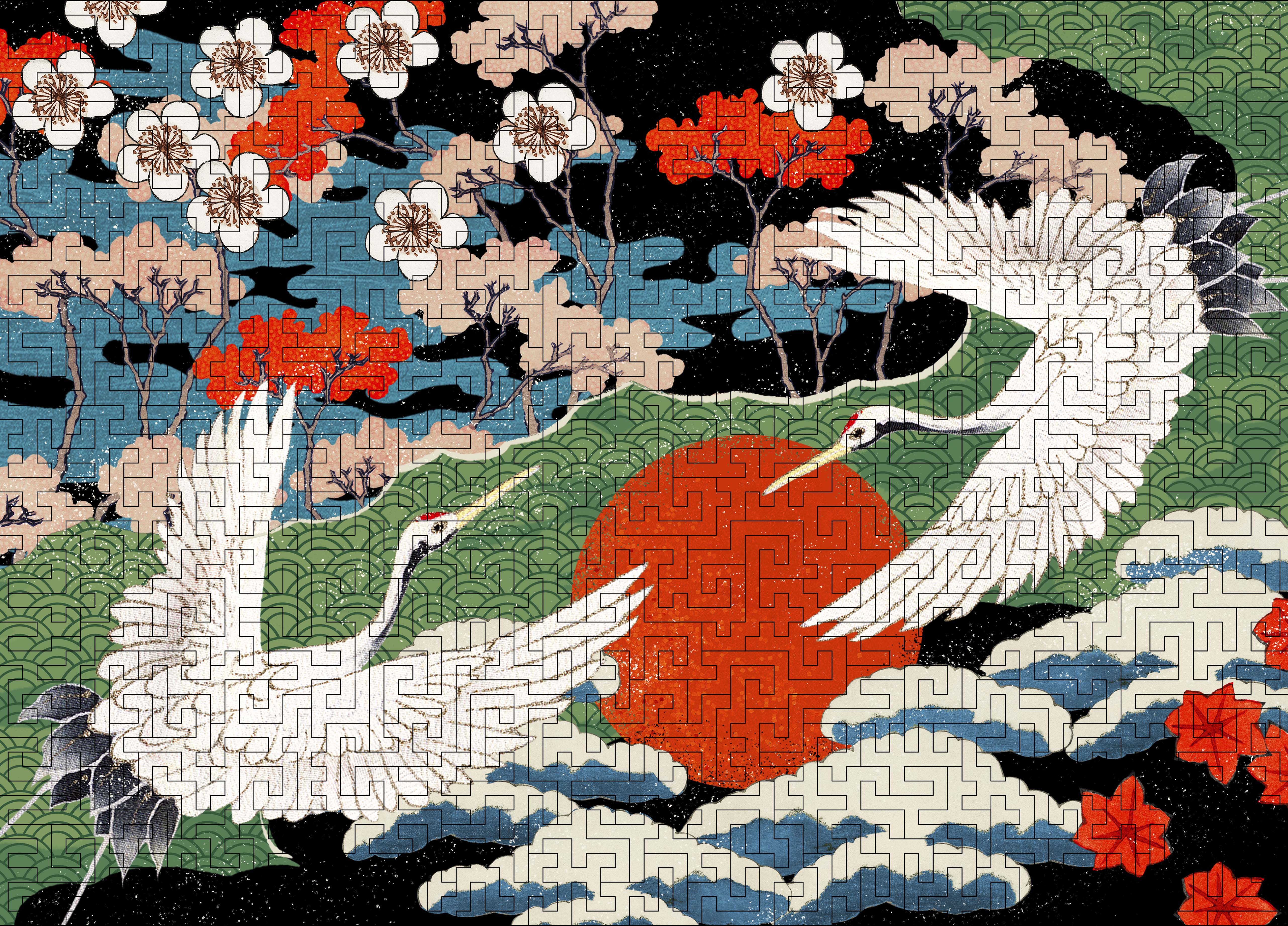 Wooden jigsaw maze puzzle Cranes - Woods Story