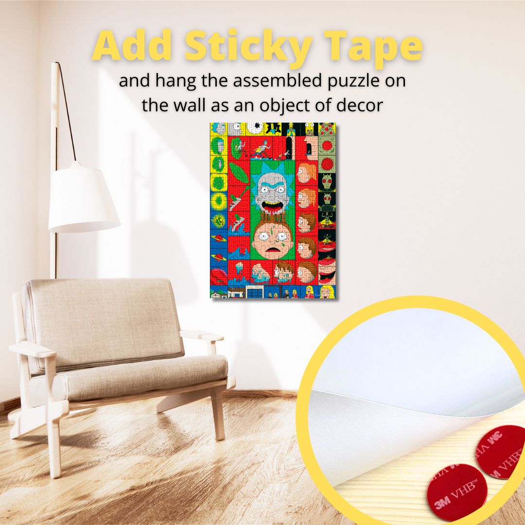 Wooden jigsaw maze puzzle Rick&Morty™ Multiverse in Colors - Woods Story