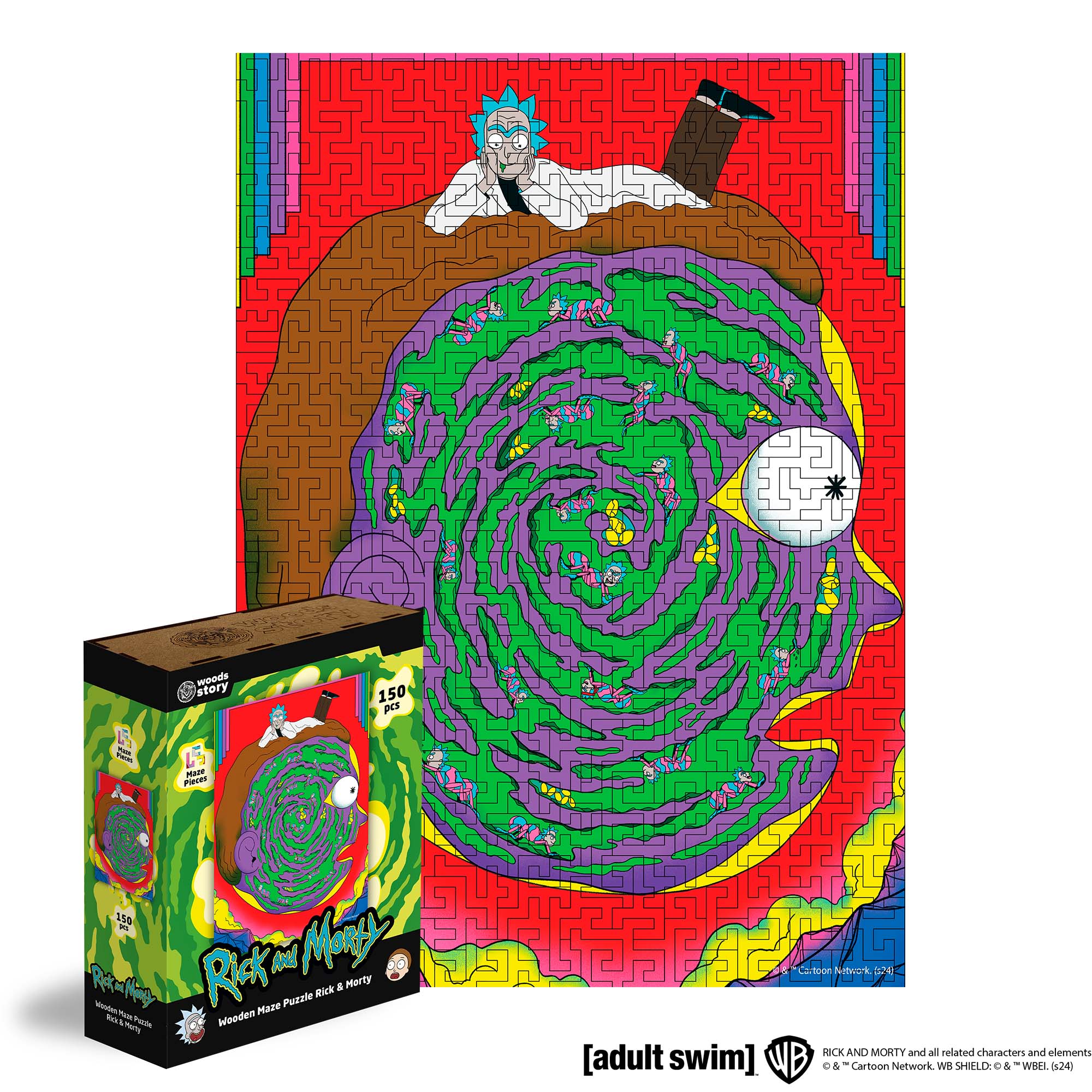 Wooden jigsaw maze puzzle Rick&Morty™ Rick - Woods Story