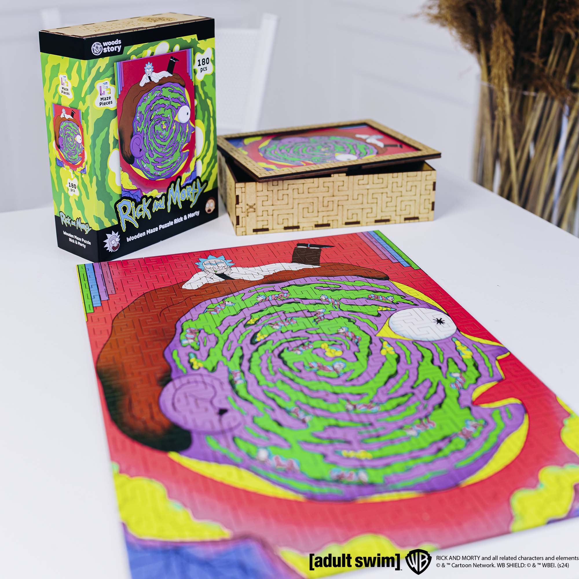 Wooden jigsaw maze puzzle Rick&Morty™ Rick - Woods Story