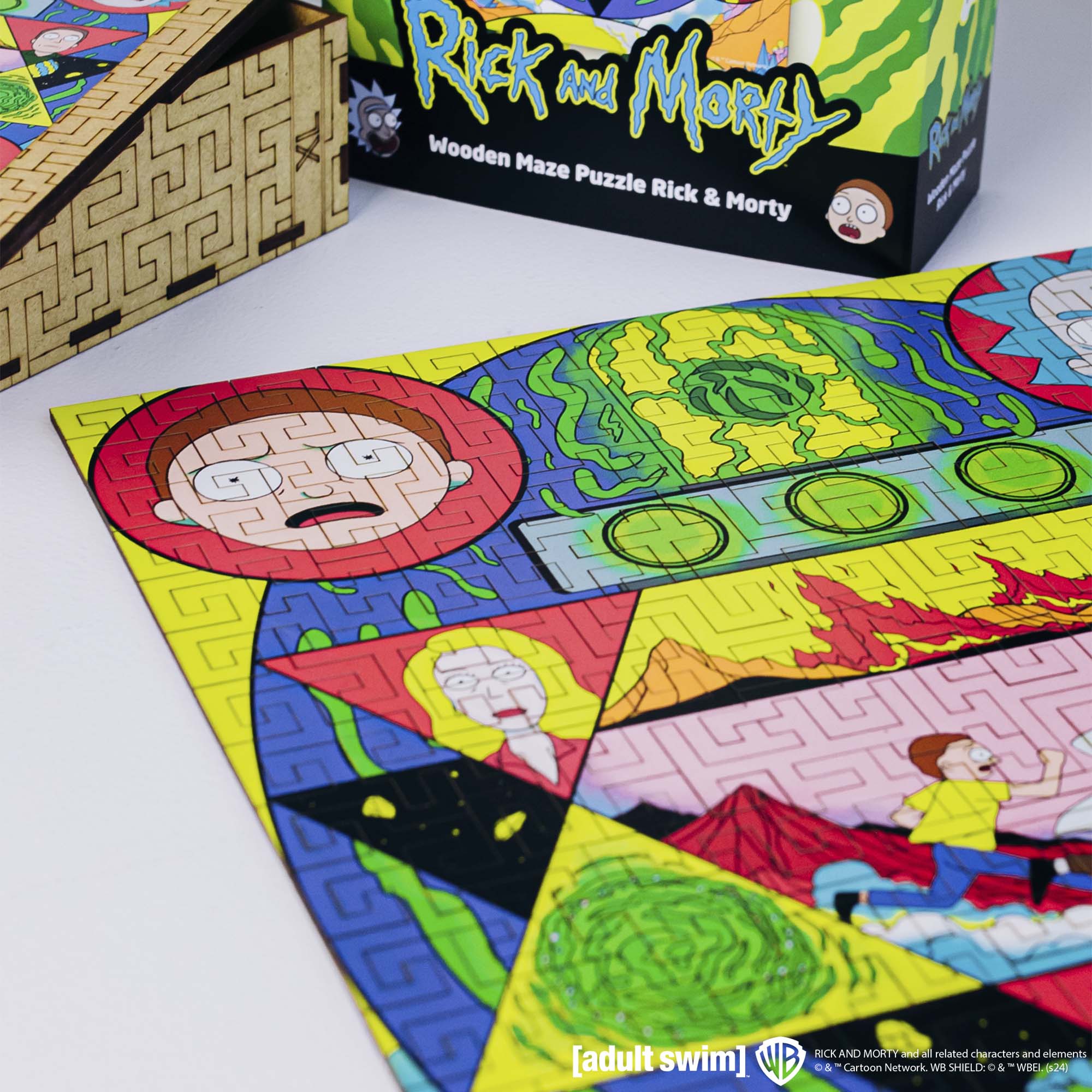 Wooden jigsaw maze puzzle Rick&Morty™ Space Maze - Woods Story