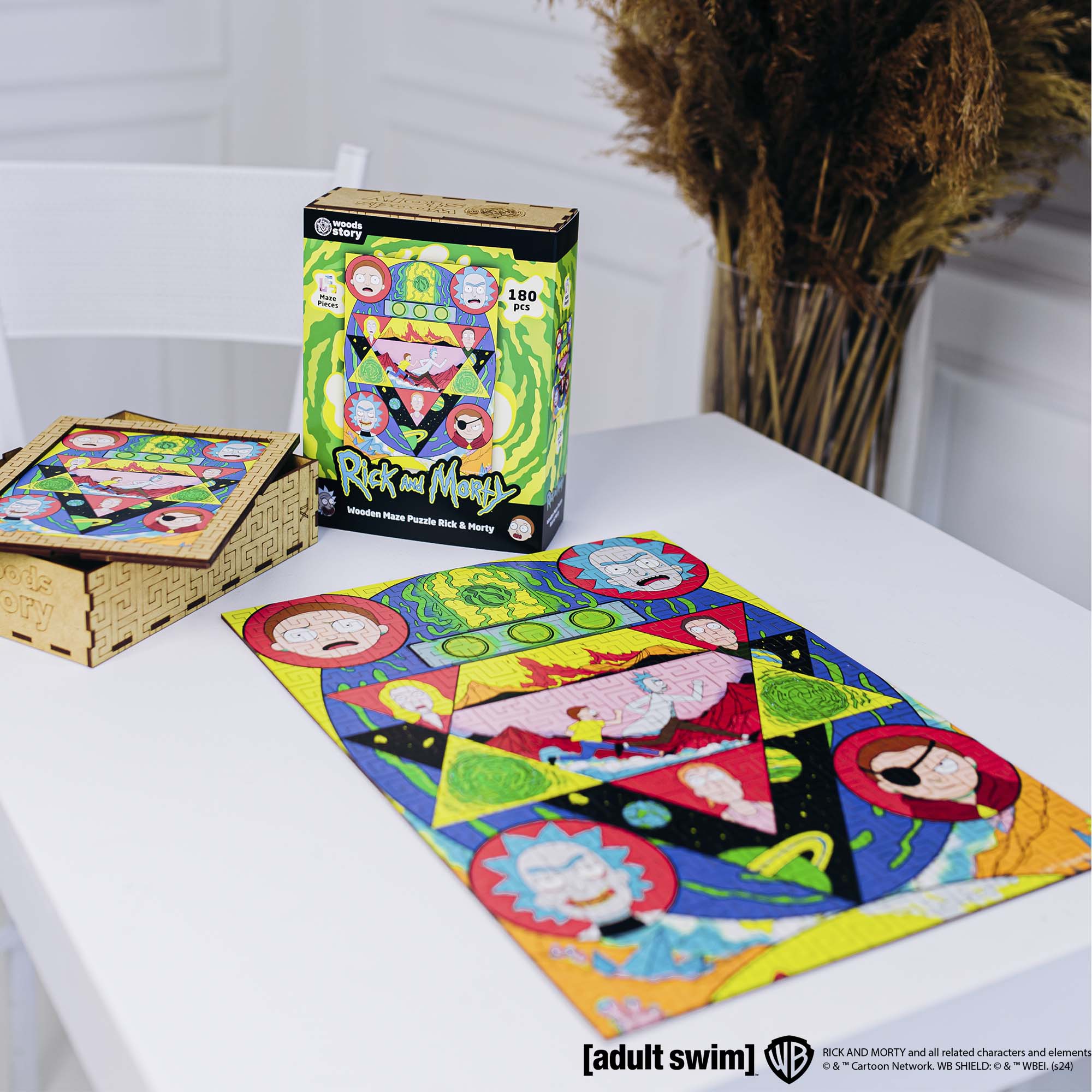 Wooden jigsaw maze puzzle Rick&Morty™ Space Maze - Woods Story