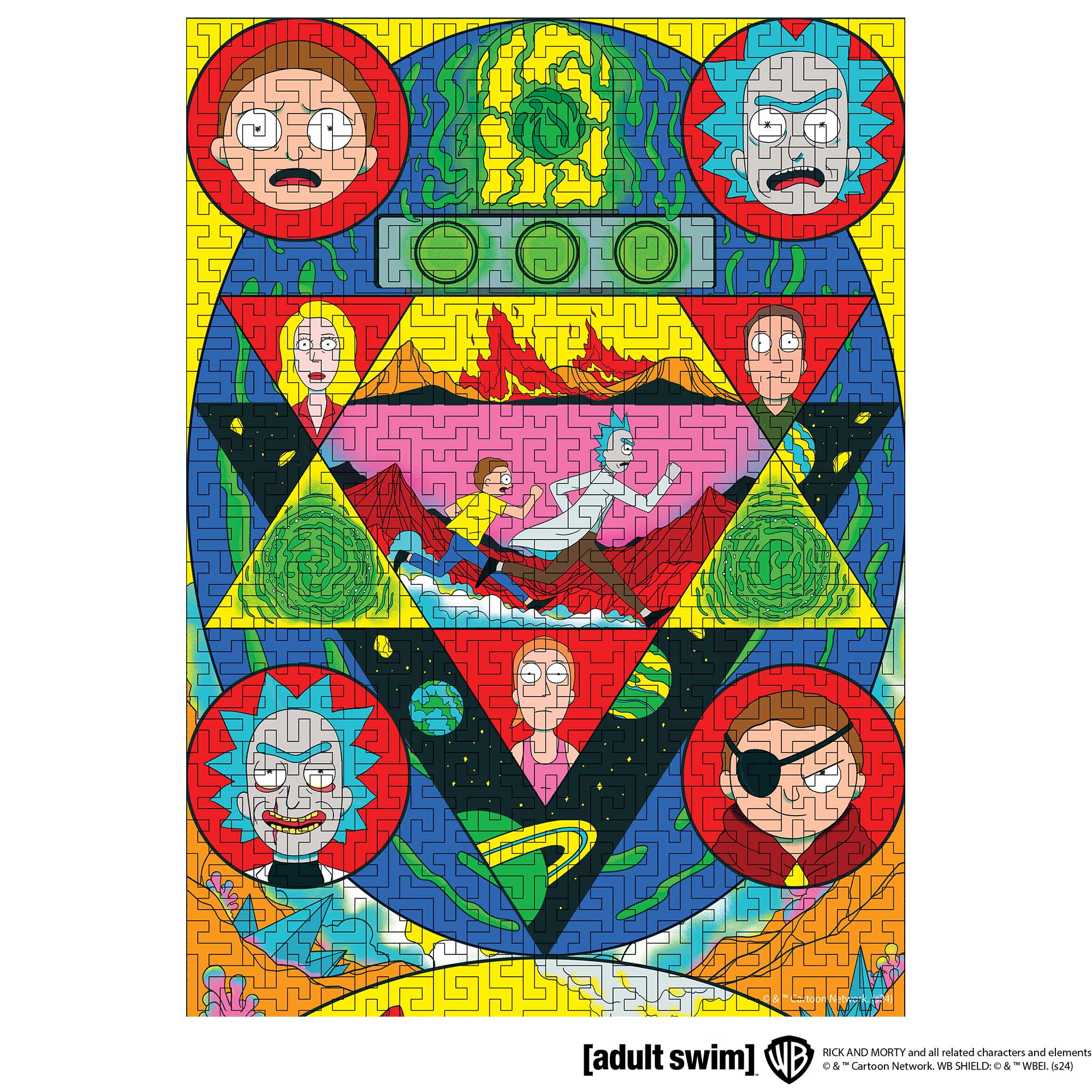 Wooden jigsaw maze puzzle Rick&Morty™ Space Maze - Woods Story