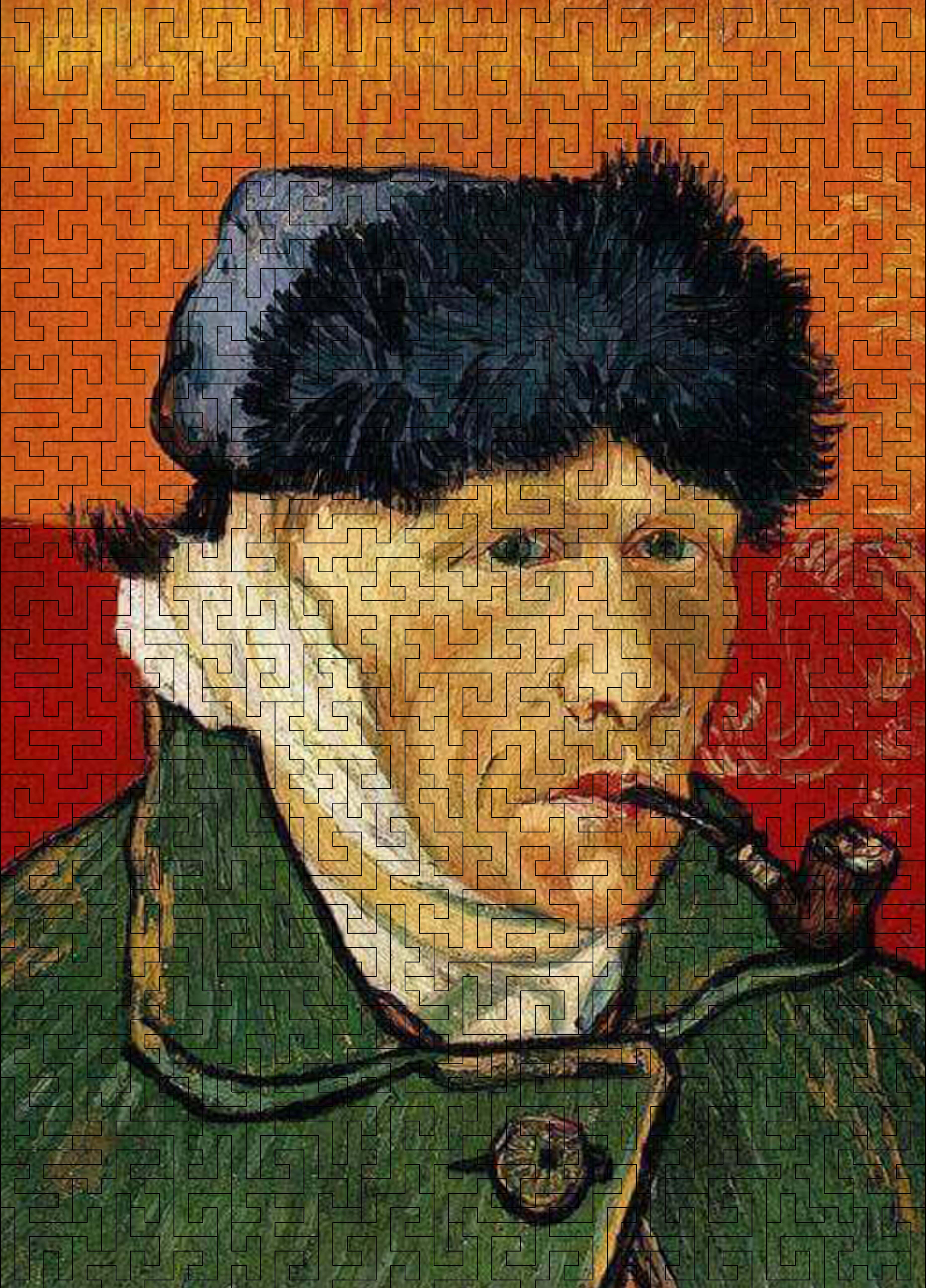 Wooden jigsaw maze puzzle Self - Portrait (Vincent van Gogh) - Woods Story