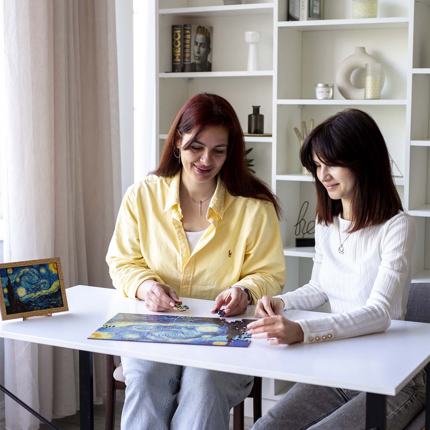 Wooden jigsaw maze puzzle The Starry Night (Vincent van Gogh) - Woods Story