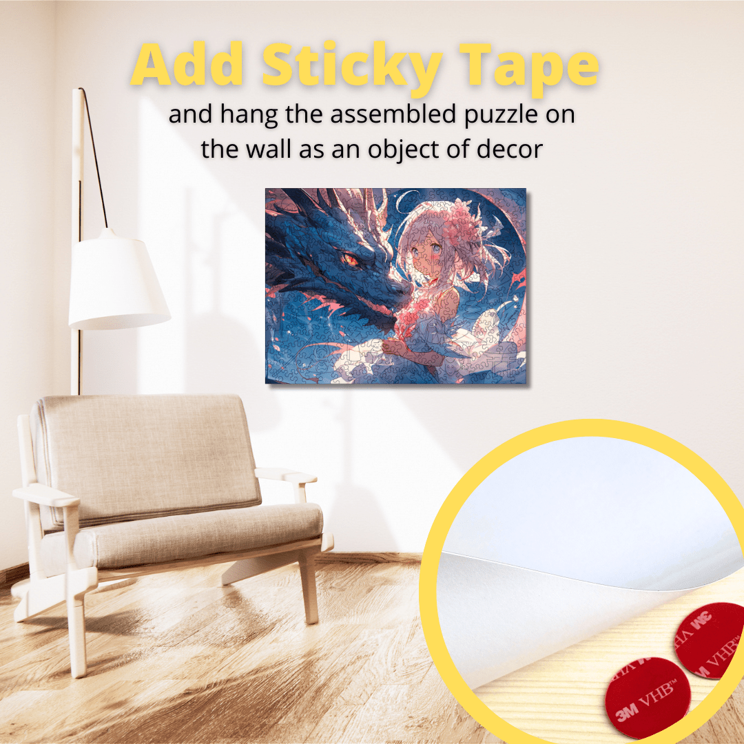 Wooden Jigsaw Puzzle Anime Dragon Princess - Woods Story
