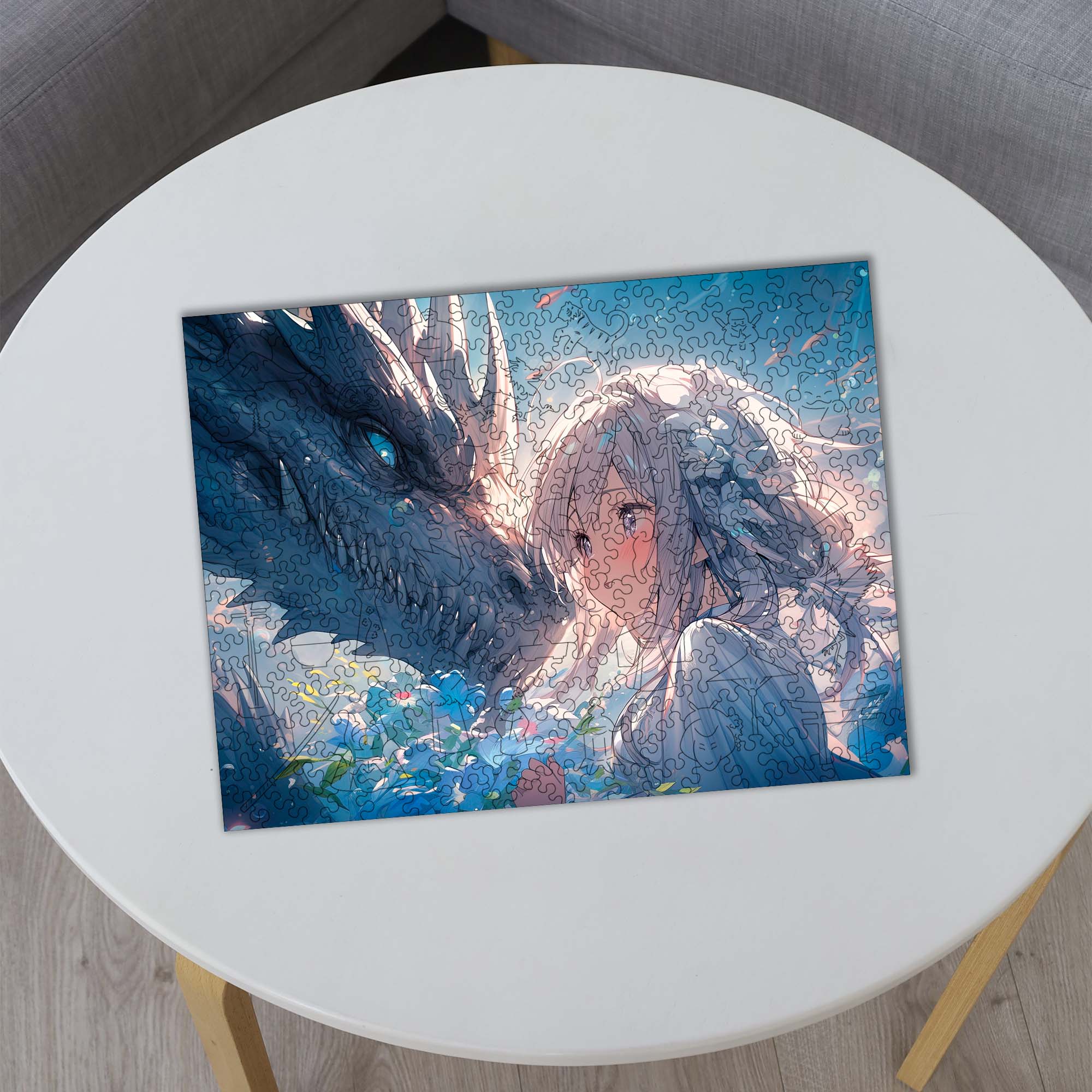Wooden Jigsaw Puzzle Anime Fantasy Dragon Companion - Woods Story