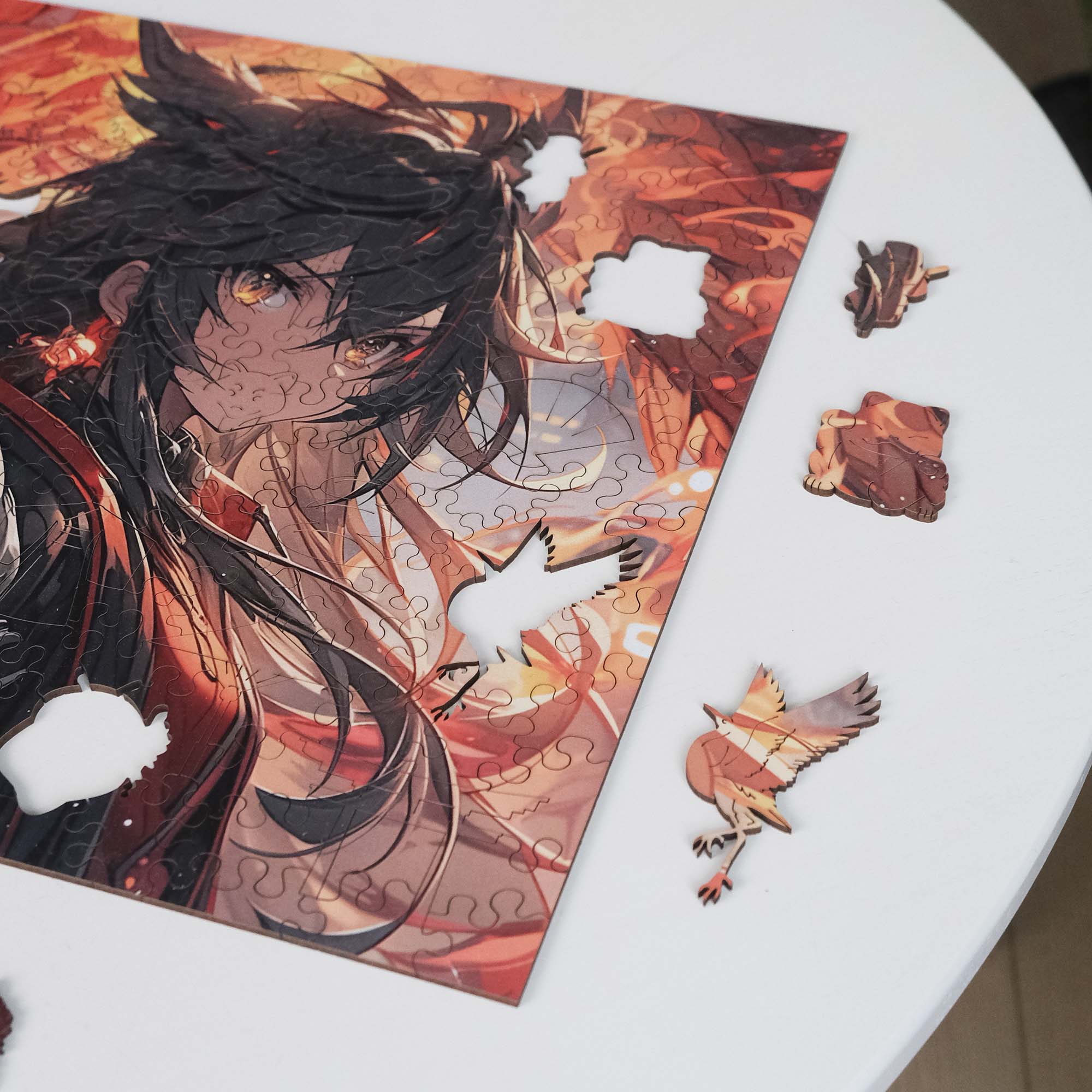 Wooden Jigsaw Puzzle Anime Fire Dragon Warrior - Woods Story